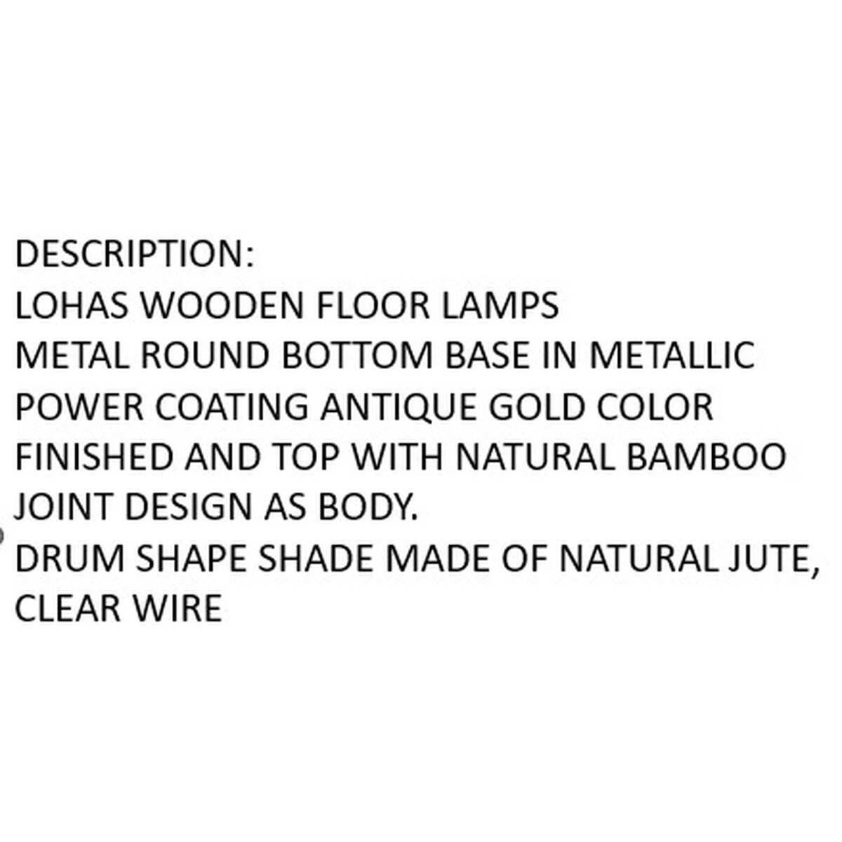 Bigbuy Stehlampe Stehlampe SanLove Braun 220 V 40 x 40 x 150 cm