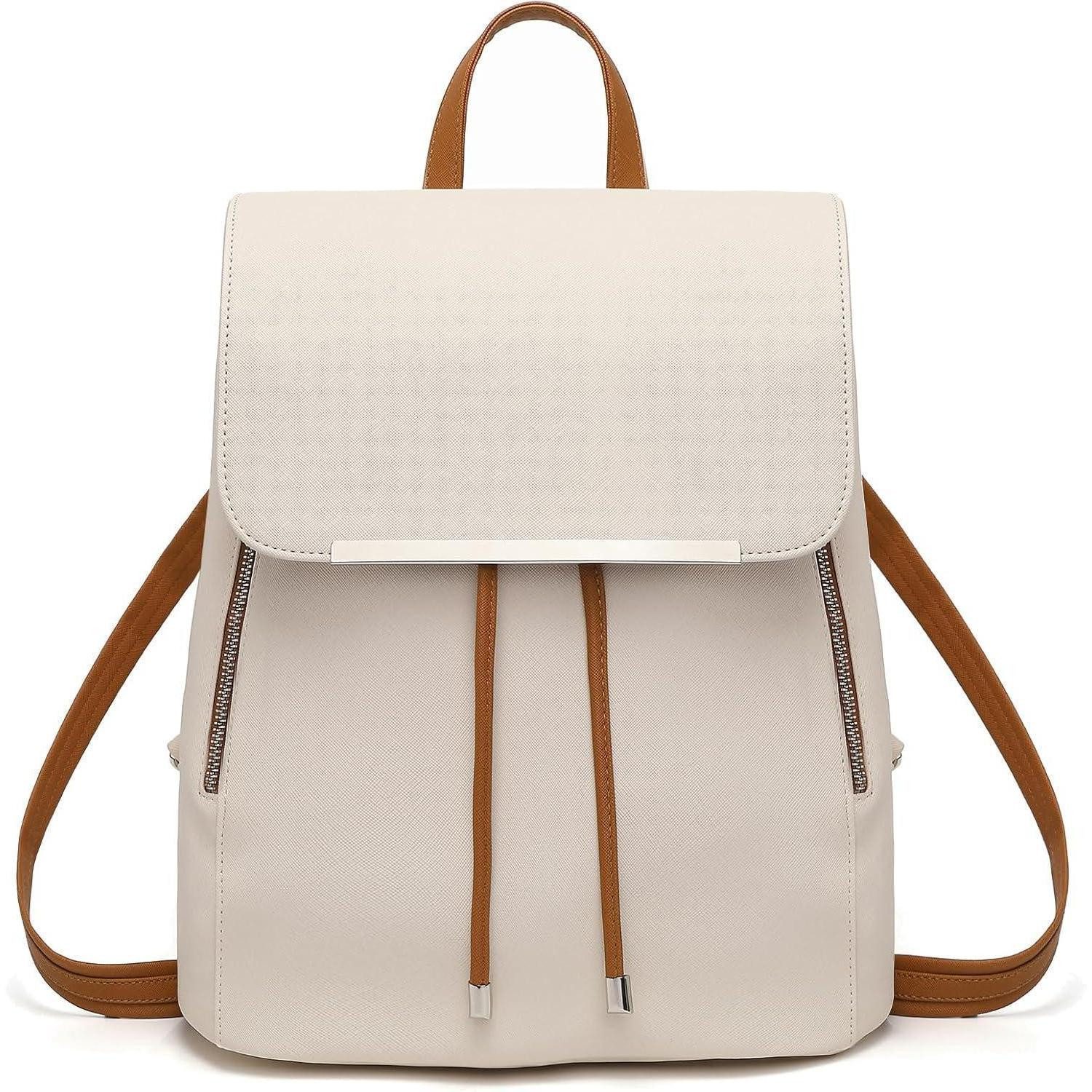 LuxusKollektion Cityrucksack Damen Kunstleder Rucksack Elegant Rolltop Tunnelzug Cityrucksack