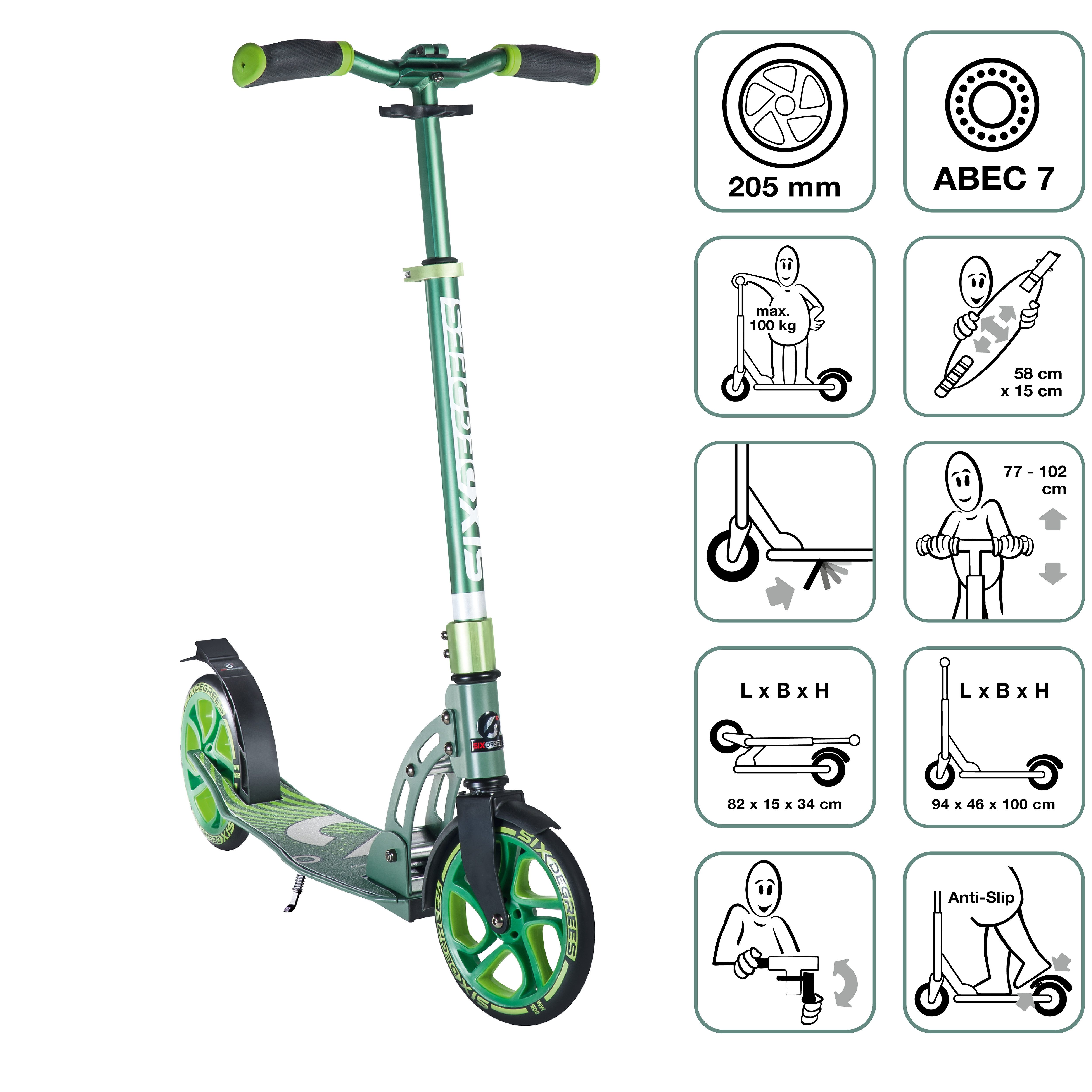 SIX DEGREES Scooter Aluminium Scooter 205 mm – Bild 2 von 5