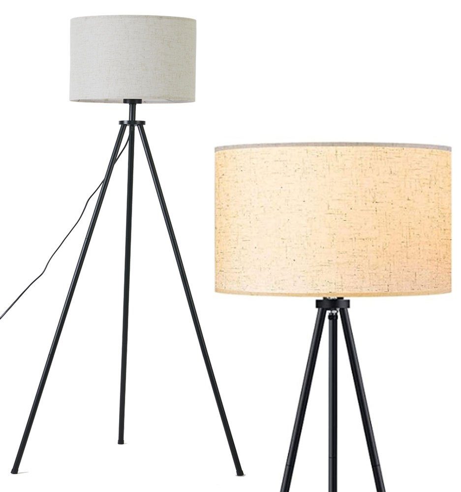 LED Stehlampe Tripod Standleuchte Leselampe, inklusive Leuchtmittel, H156cm/Ø30cm