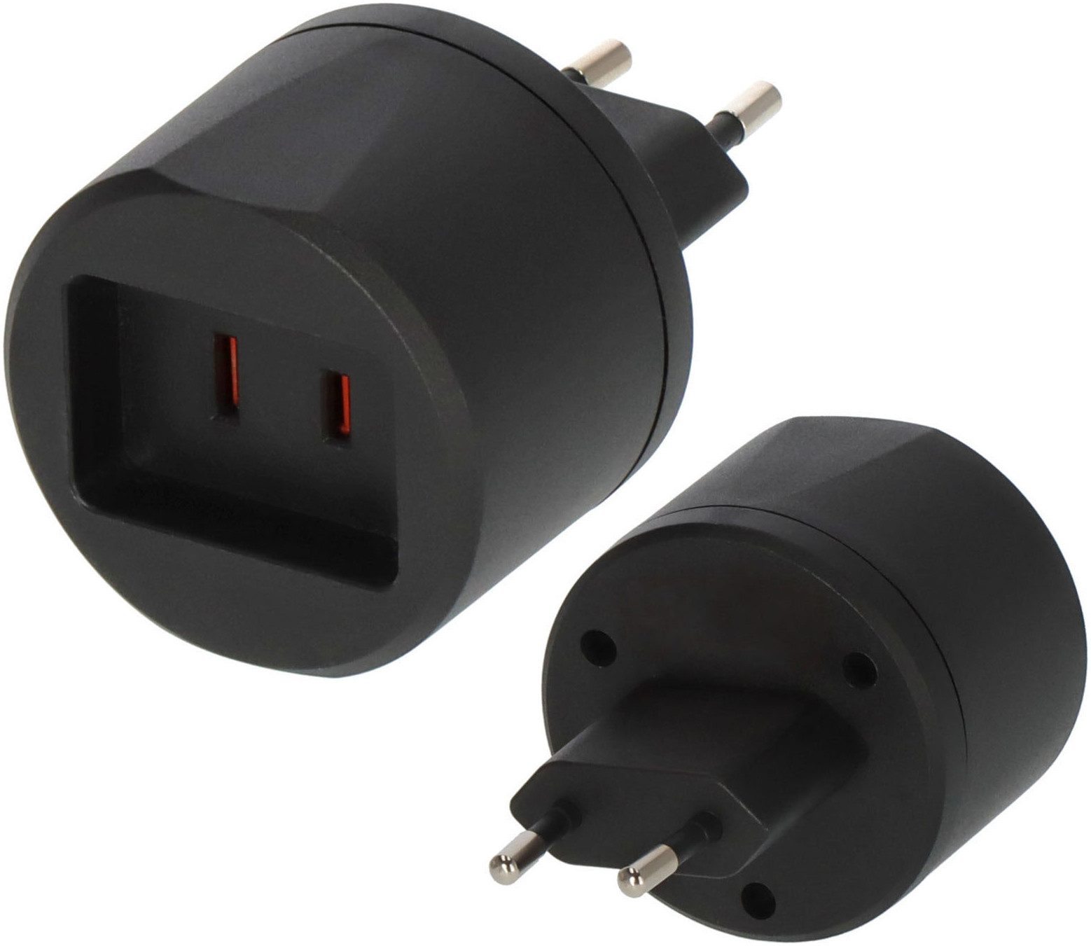 Brennenstuhl Reisestecker USA - Euro mit 2,5 A Sicherung Adapter Typ A (NEMA-1), Typ C (Eurostecker)