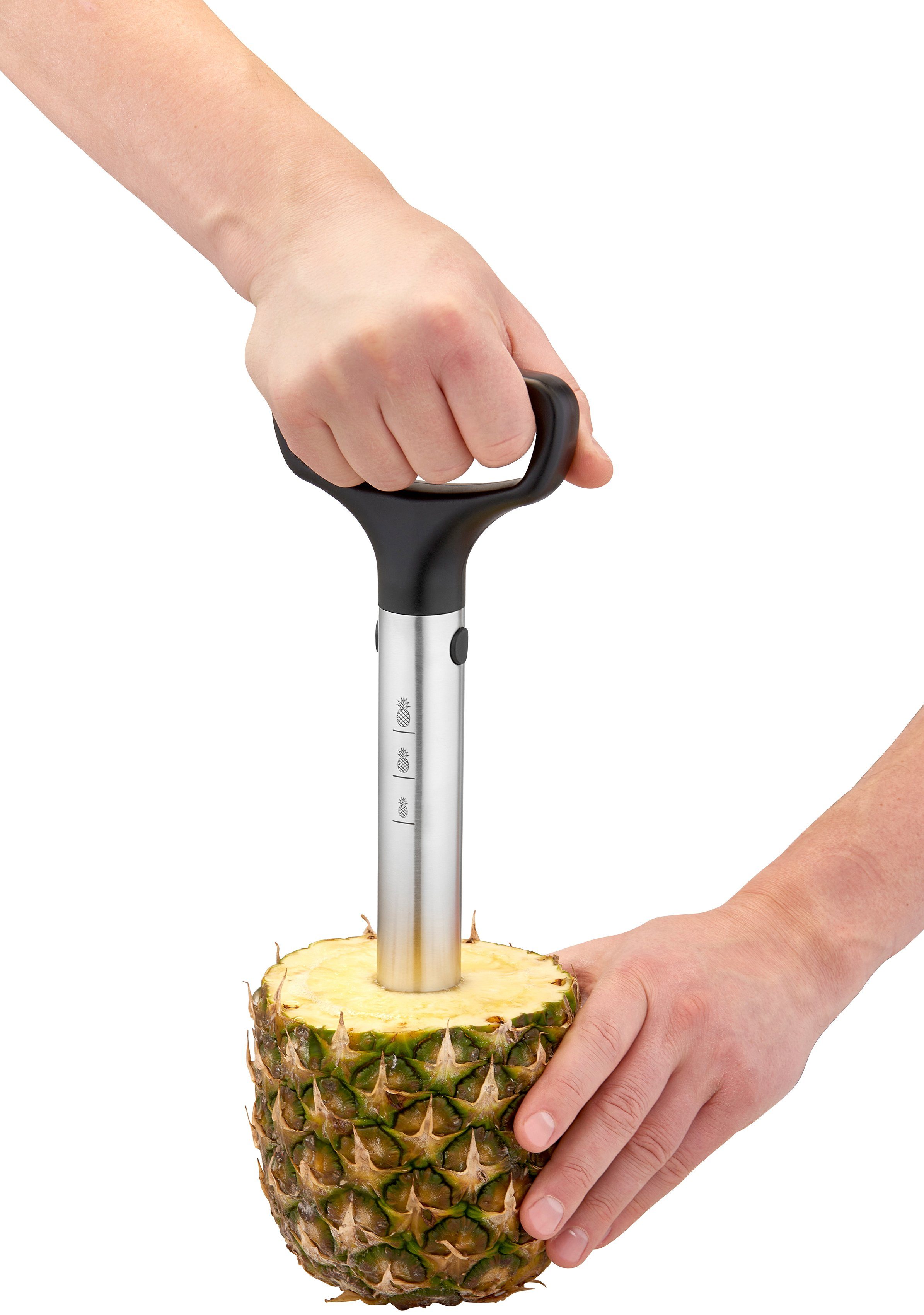 RÖSLE Obstschneider, (1-tlg), Ananasschäler mit ergonomischem Griff, Einschneidskala, Auswurfschlitz