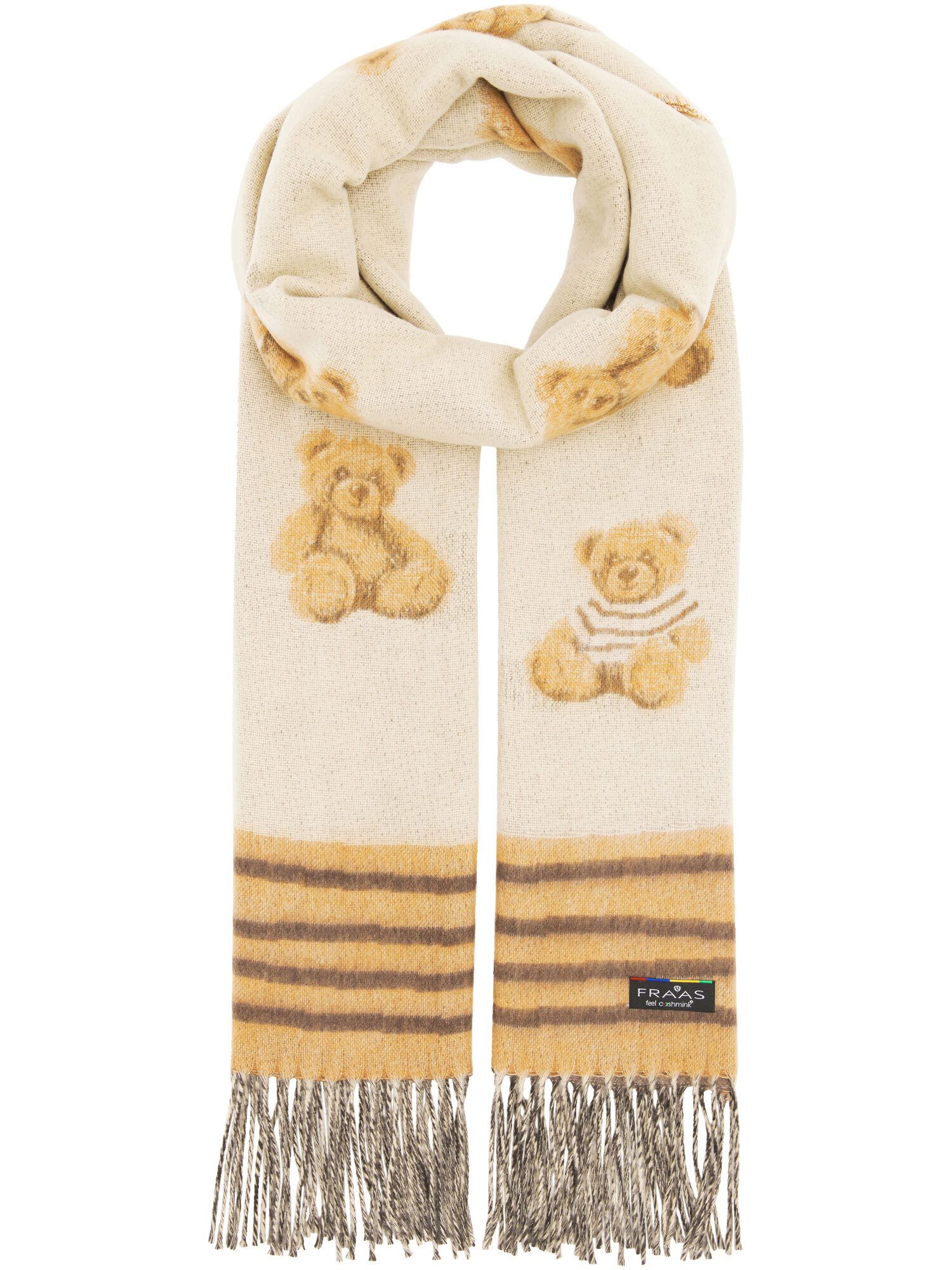 Fraas Modeschal Cashmink-Schal mit süßem Teddy-Design