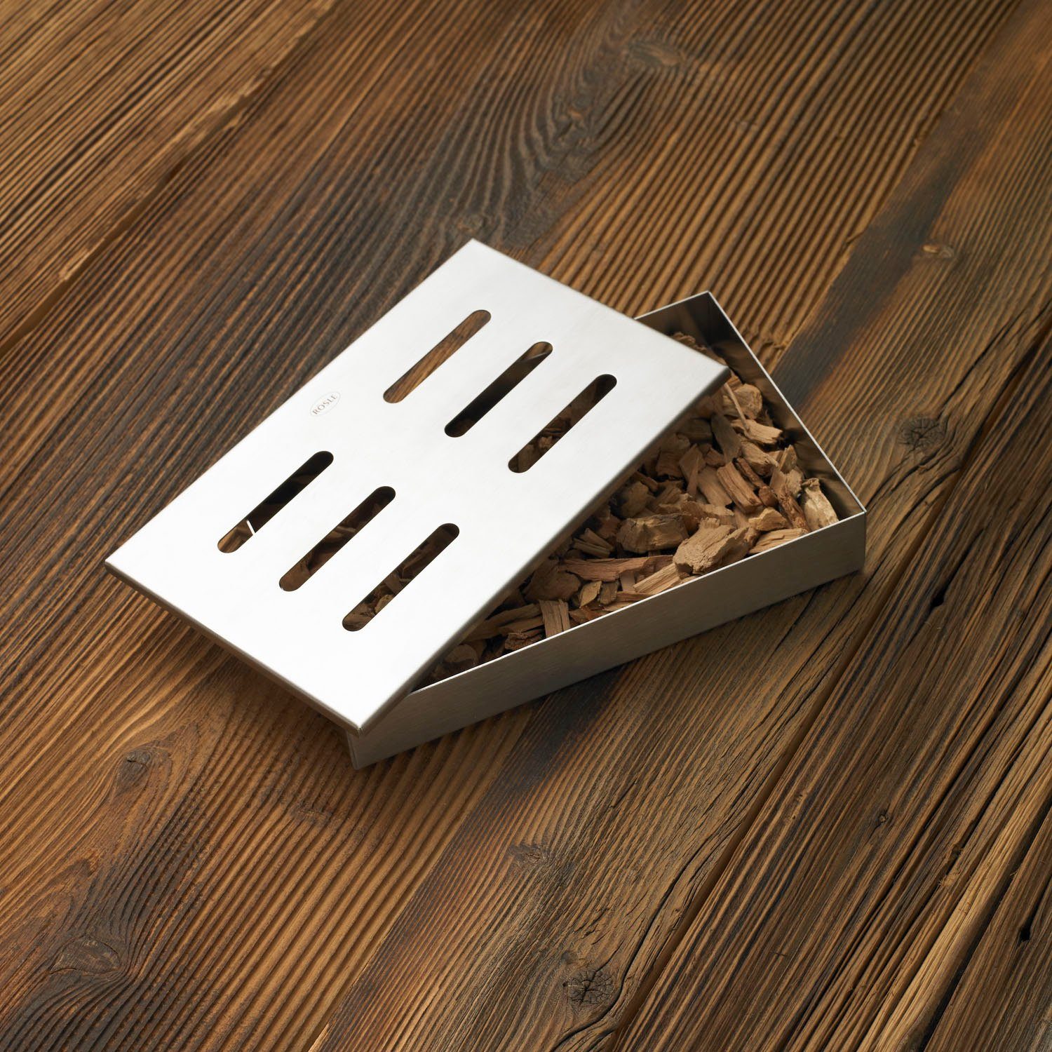 RÖSLE Räucherbox 25076 Smokerbox für aromatischen Rauchgeschmack im Fleisch, Edelstahl 18/10
