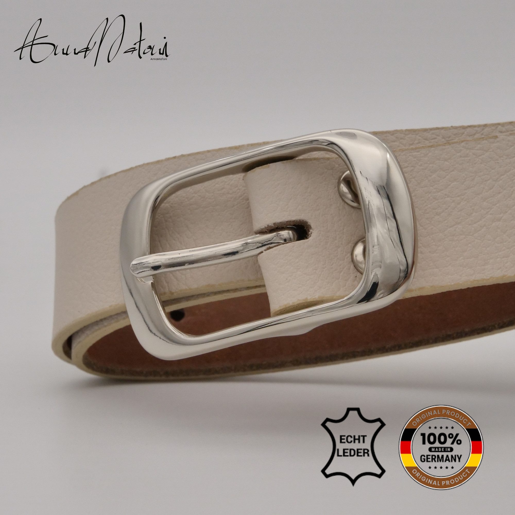 AnnaMatoni Ledergürtel AnnaMatoni Damen Ledergürtel in hochwertigem Veganem Nappa 3cm