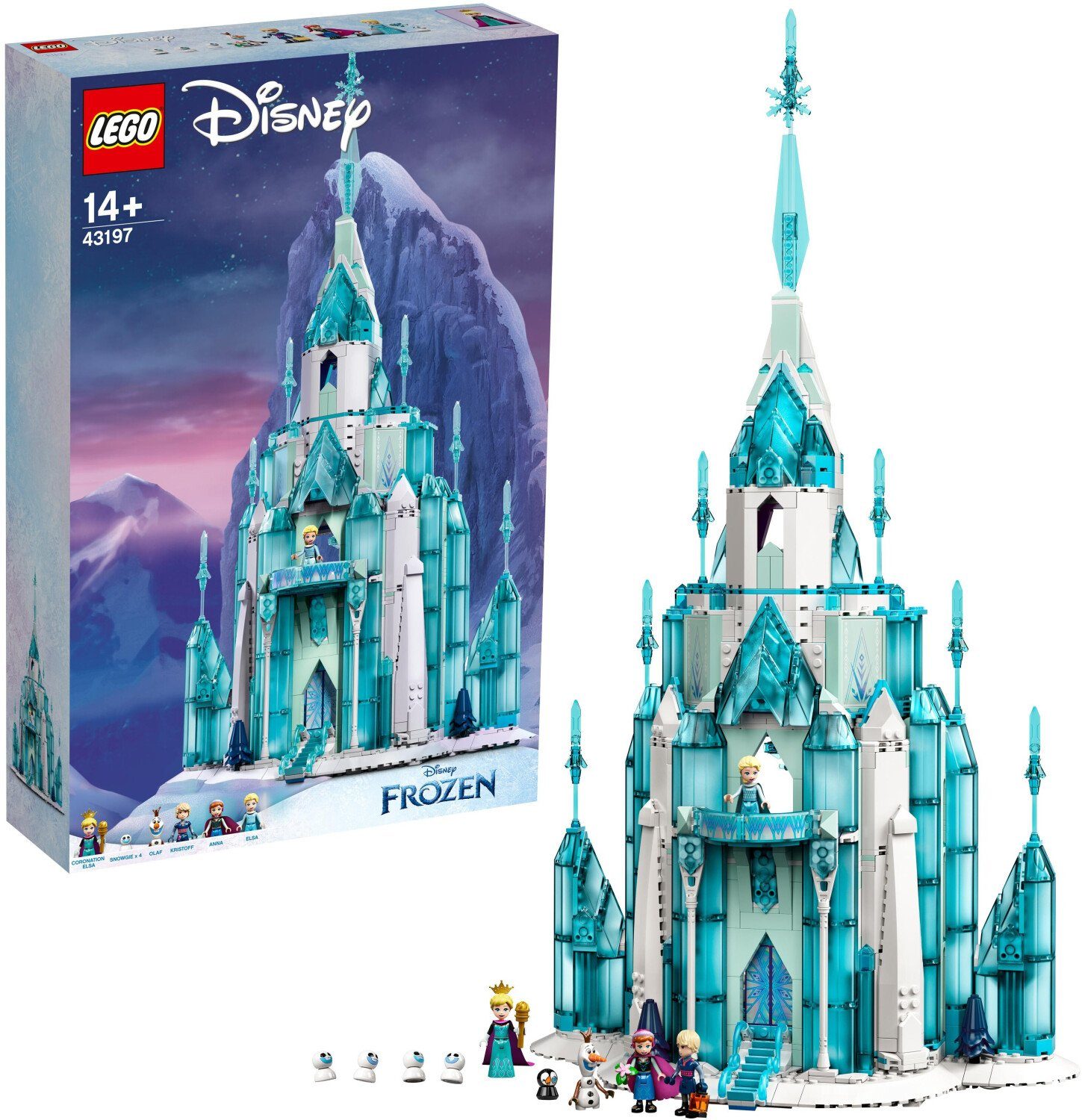 LEGO® Disney Princess Der Eispalast LEGO 43197 Frozen Schloss Konstruktions-Spielset, (1709 St)