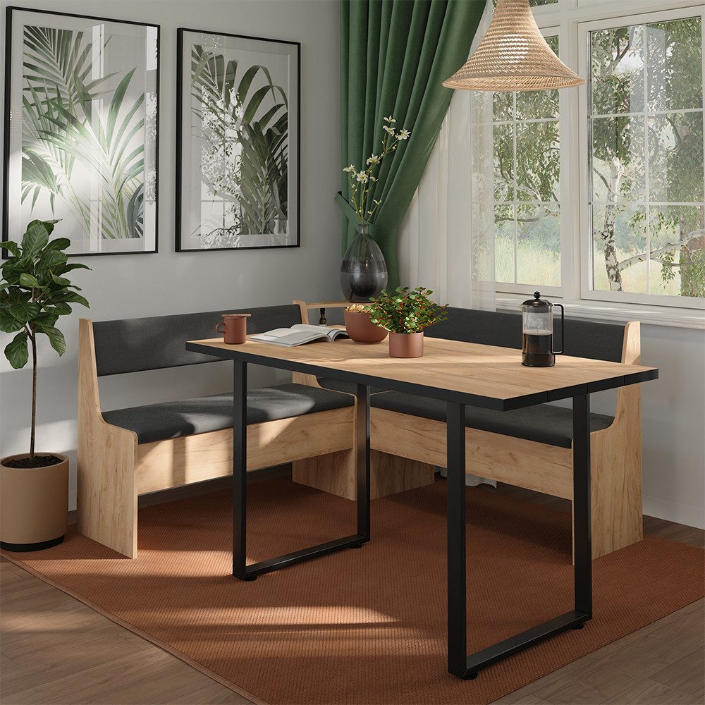 Vicco Sitzgruppe Roman, Goldkraft Eiche, 150.1 x 150.1 cm, (3-tlg)