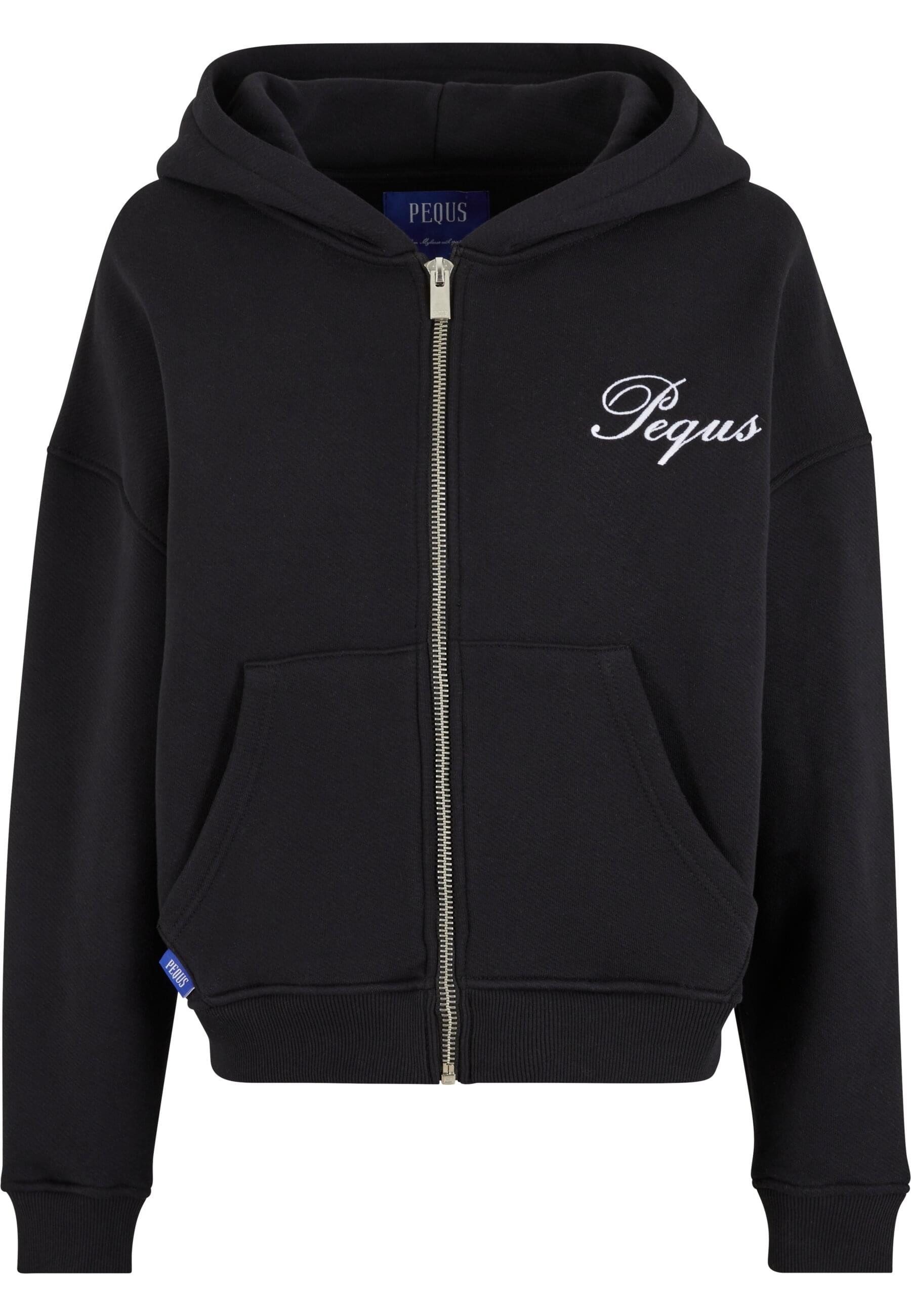 PEQUS Sweatjacke PEQUS PEQUS Cropped Handwritten Logo Zip Hoodie