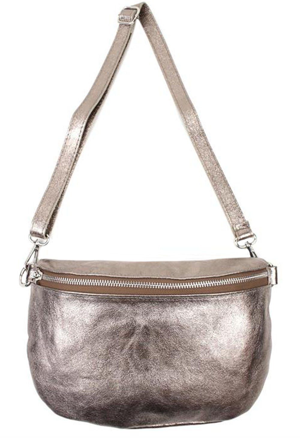 Sa-Lucca Bauchtasche Bauchtasche Umhängetasche Cross Body Bag echt Leder made in Italy, echt Leder, made in Italy