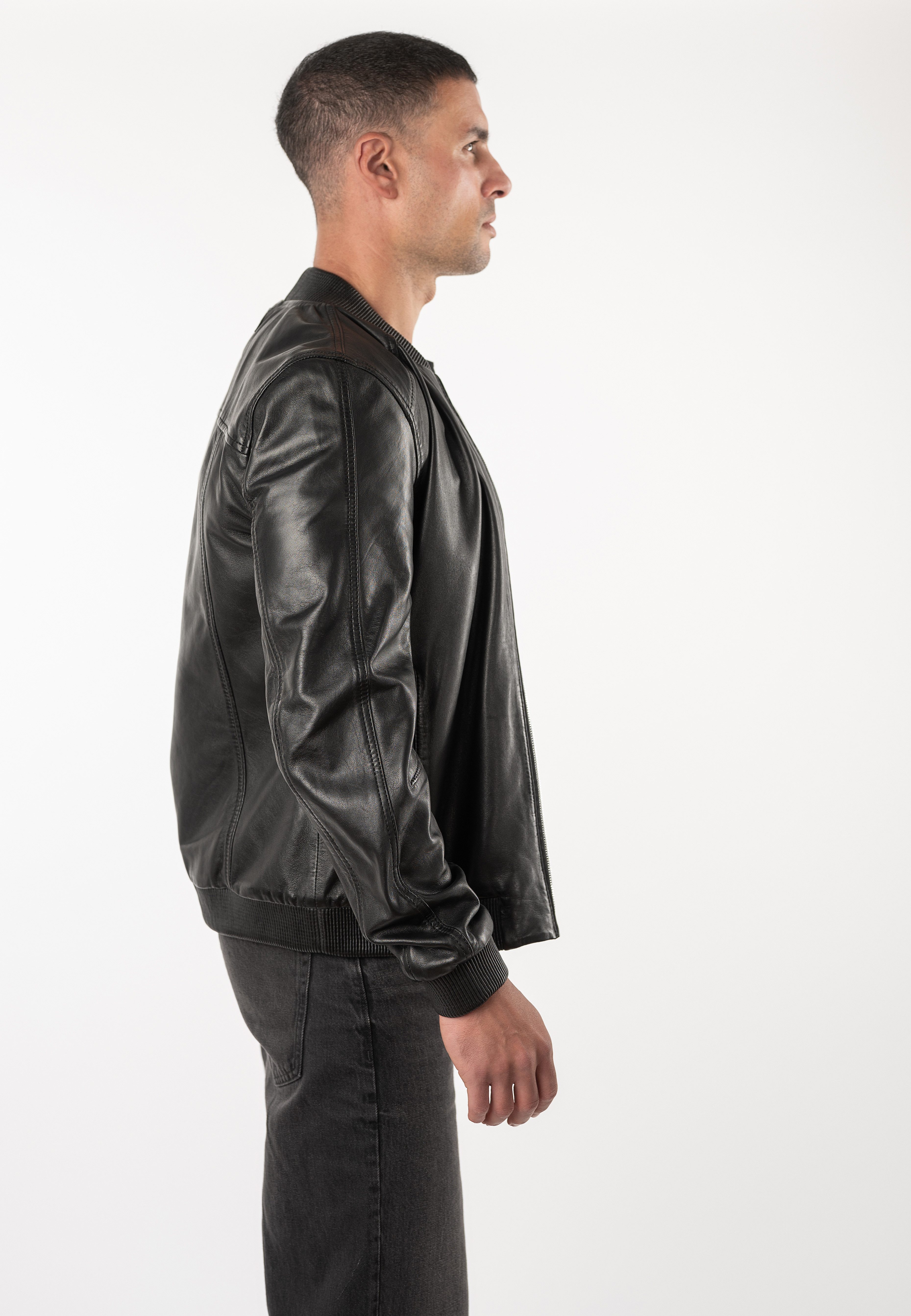 Mauritius Lederjacke MMGlashy (mauritiusHerren26) Blouson mit gerippten Details – Bild 4 von 5