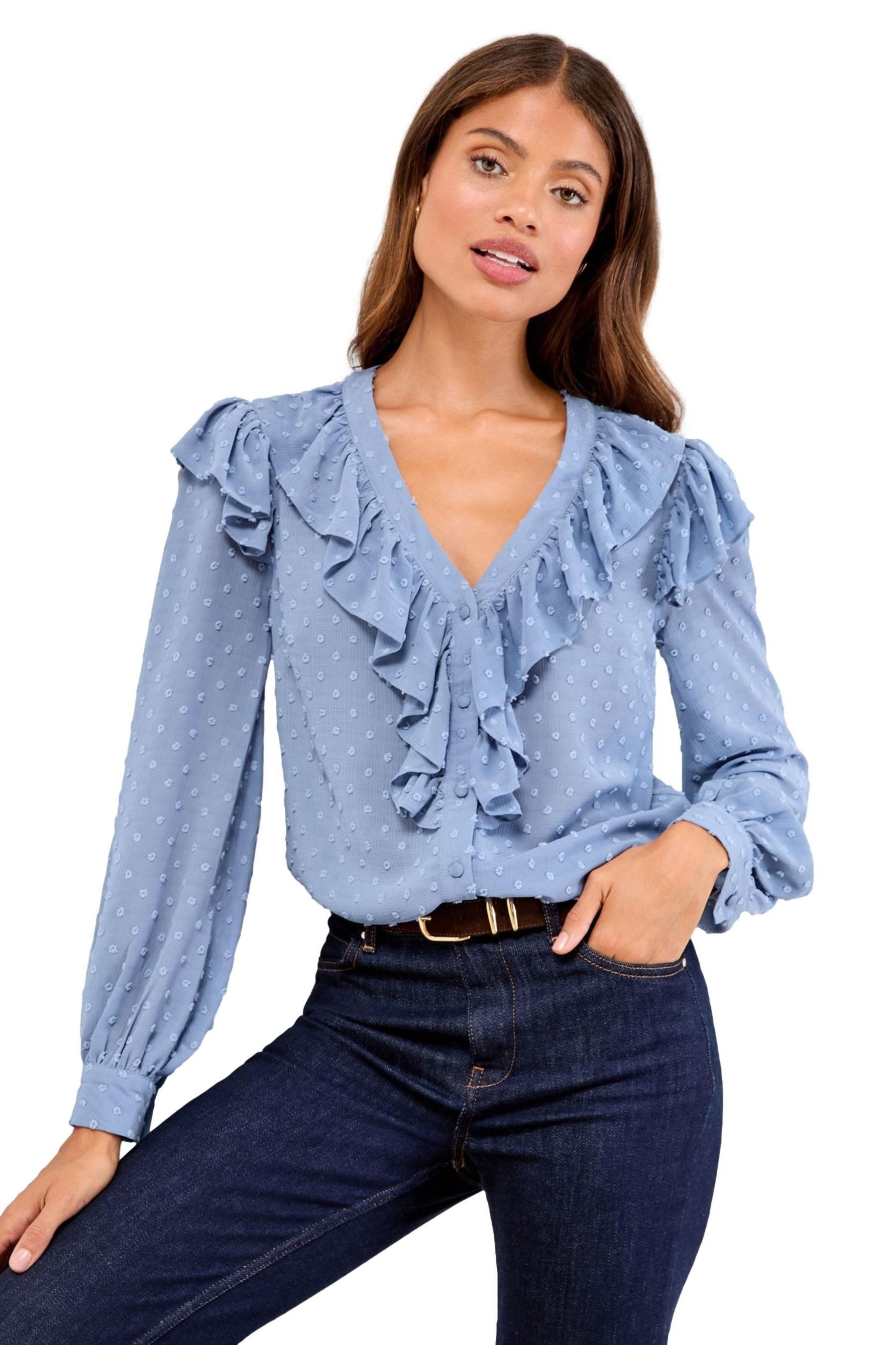 LIPSY Rüschenbluse Lipsy Gerüschte Bluse aus Noppengarn, Regular (1-tlg) günstig online kaufen