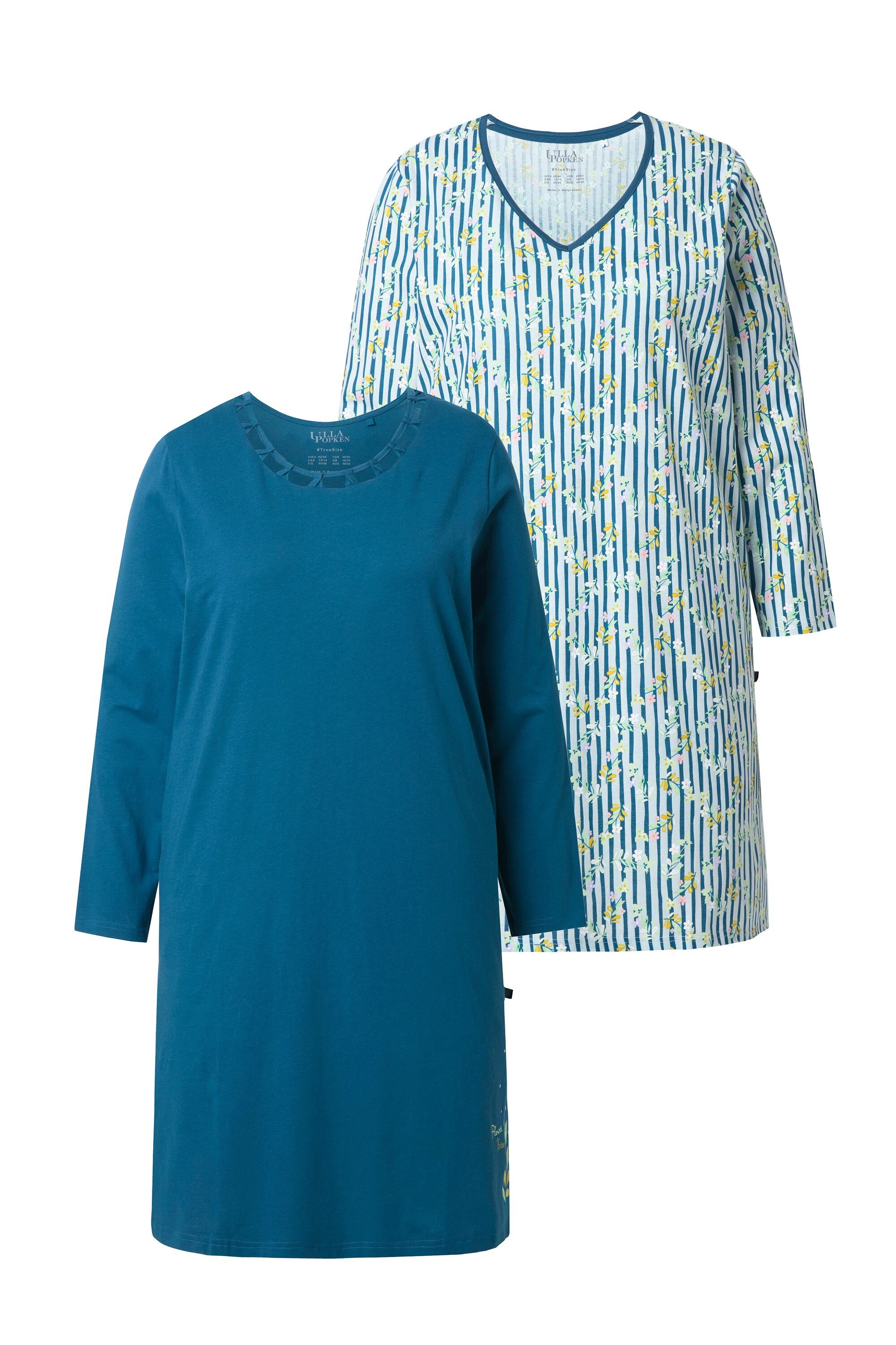 Bigshirt Bigshirts 2er-Pack Rundhals/Herzausschnitt Langarm