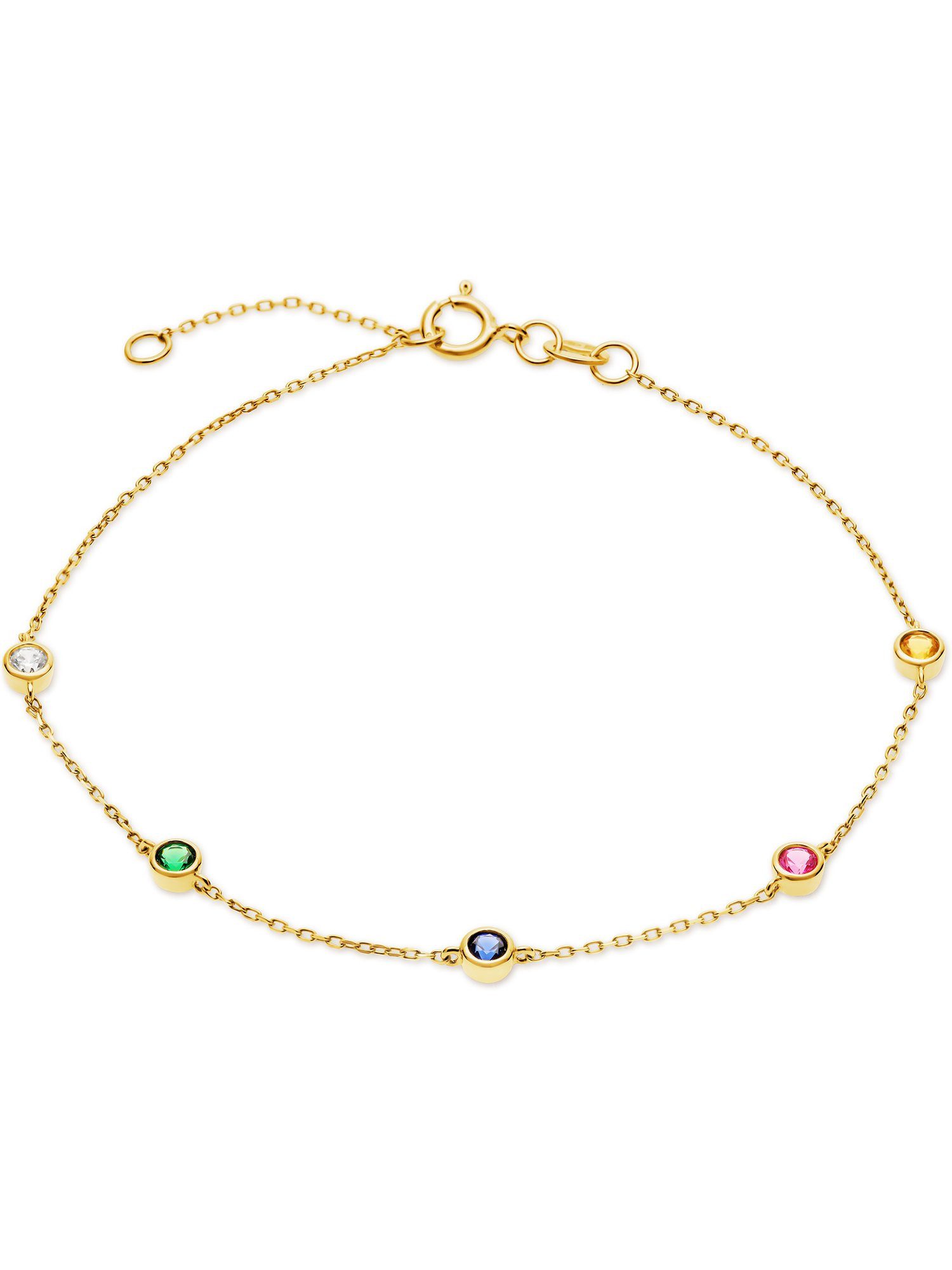 FAVS Silberarmband FAVS Damen-Armband 375er Gelbgold 5 Zirkonia, Modern