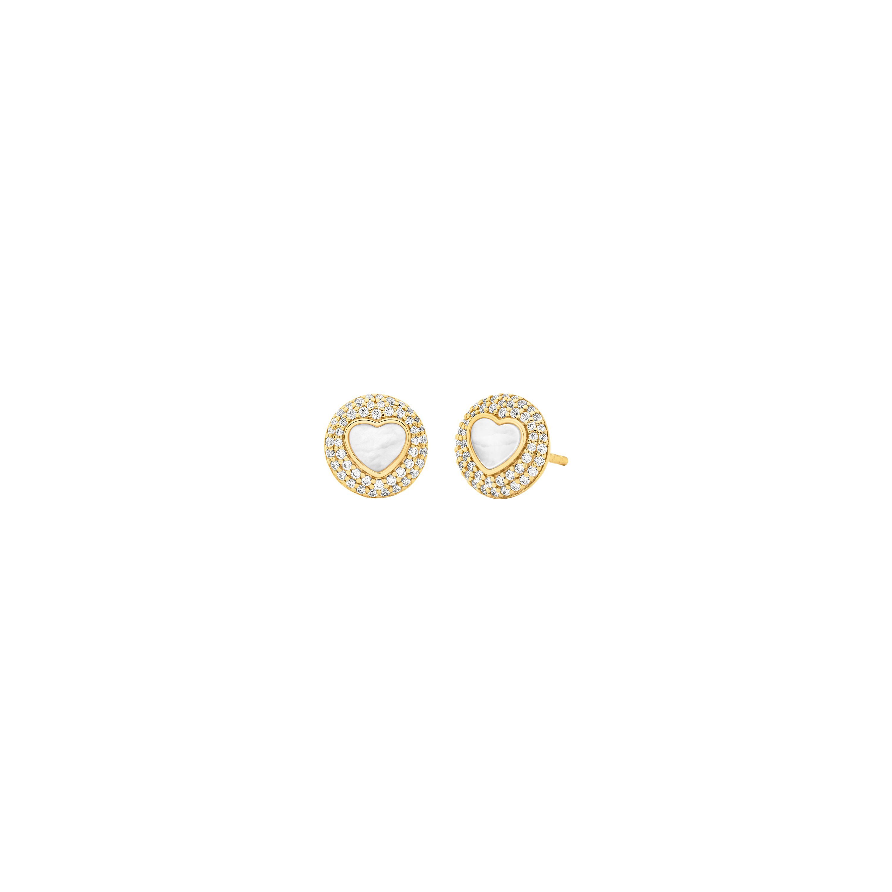 MICHAEL KORS Paar Ohrstecker Schmuck Geschenk Silber 925 Ohrringe Herz Premium, mit Zirkonia (synth) - mit Perlmutt