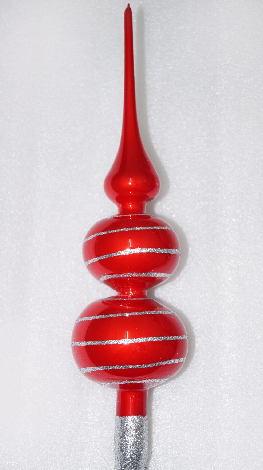 Navidacio Christbaumschmuck Weihnachtsbaumspitze Groß 35cm in Hochglanz Rot Candy