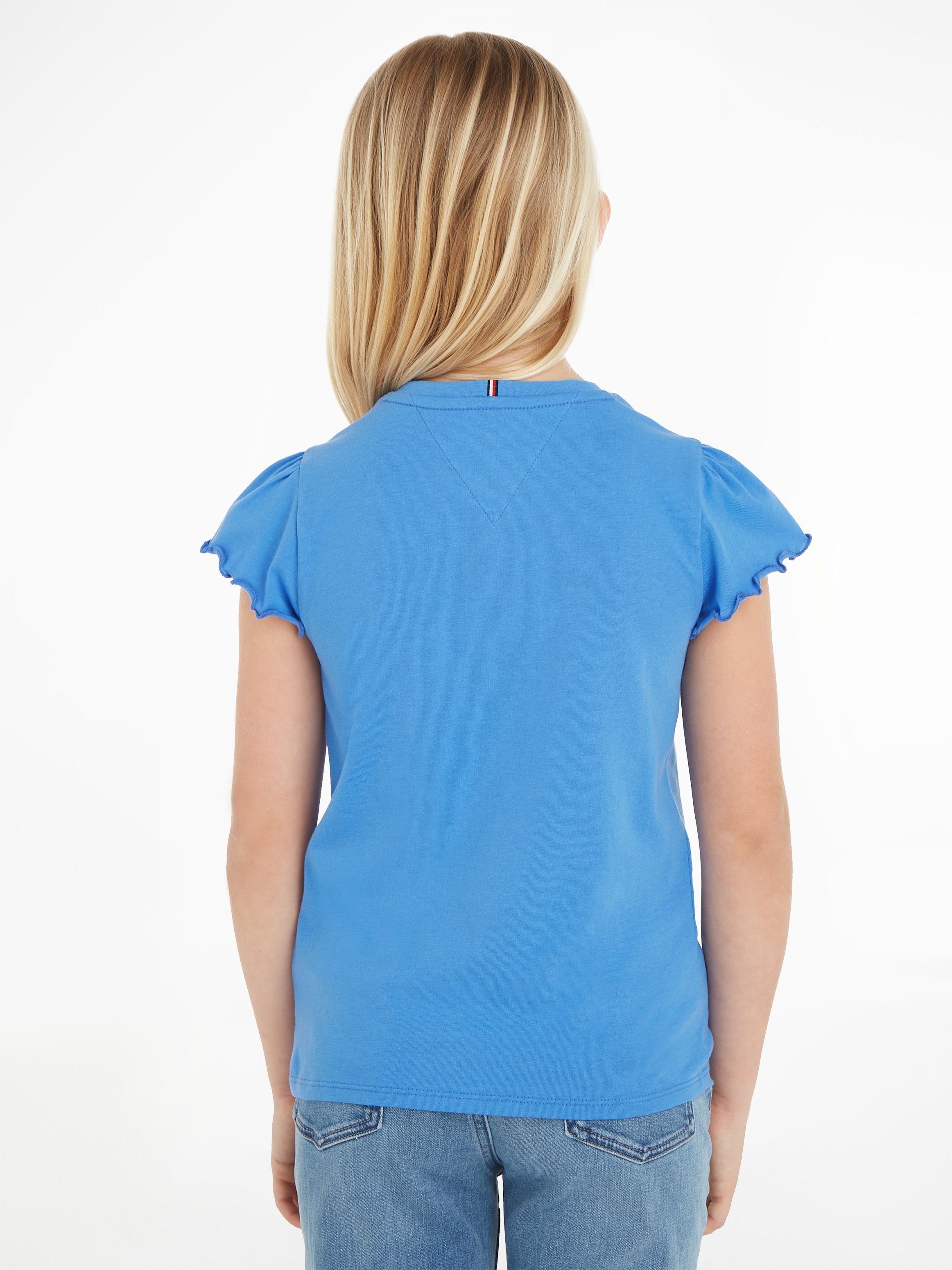 Tommy Hilfiger T-Shirt ESSENTIAL RUFFLE SLEEVE TOP mit gewelltem Ärmelabschluss