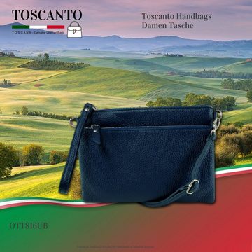 Toscanto Umhängetasche Toscanto Tasche blau Umhängetasche, (Umhängetasche), Damen, Jugend Umhängetasche, Handgelenktasche Leder, blau, Größe 23cm