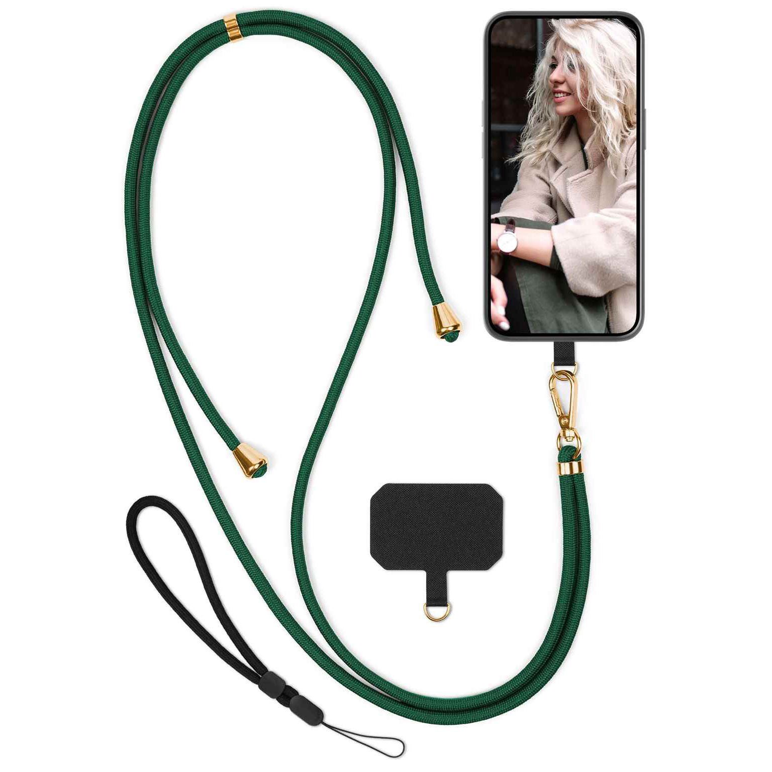 moex Handykette für Sony Xperia 10 VI Handyband ohne Hülle Unleash Grün 6,1 Zoll, Umhängeband mit Karabiner Handy Kette zum Umhängen Band abnehmbar