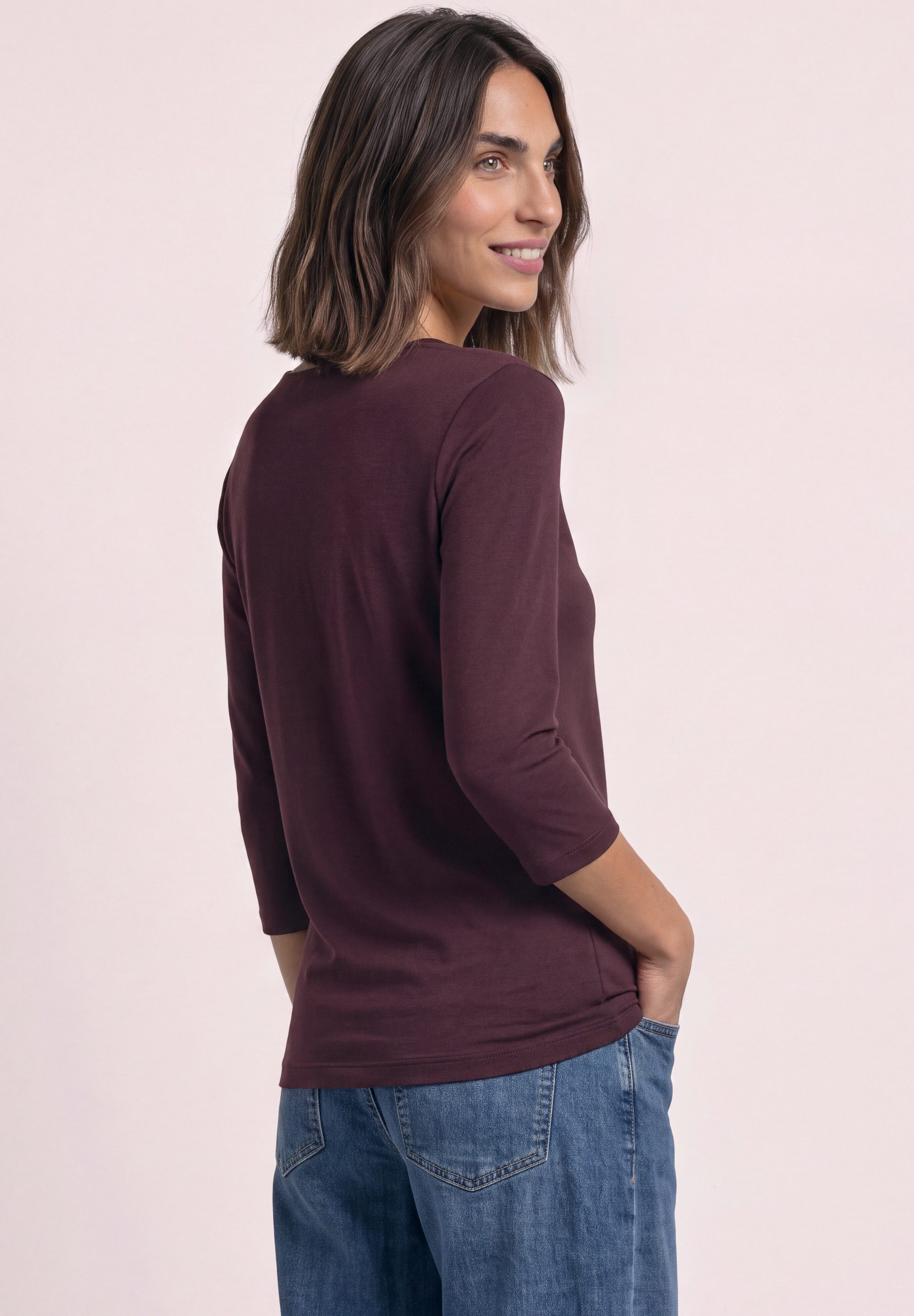 STREET ONE 3/4-Arm-Shirt in Unifarbe – Bild 2 von 5