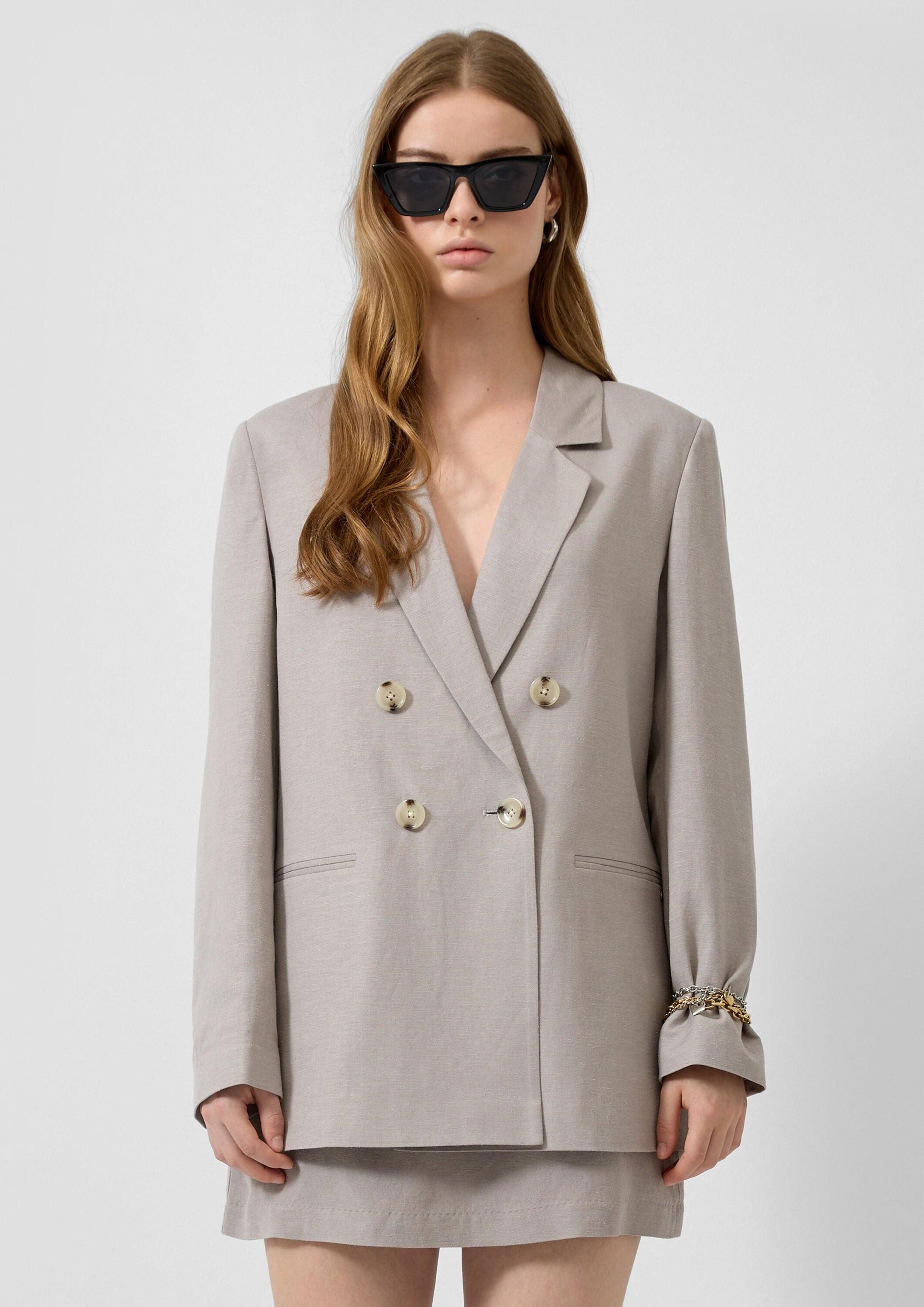 QS Jackenblazer Indoor-Blazer Leinenmix-Blazer