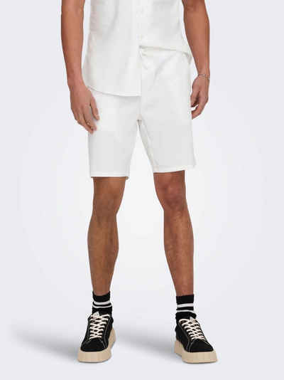 ONLY & SONS Chinoshorts Leichte Stoff Shorts Bermuda Hose ONSLINUS 5058 in Weiß