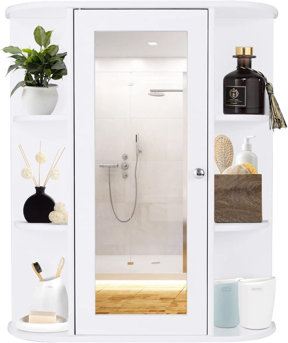 Innere KOMFOTTEU Spiegelschrank Badezimmerspiegel Trennwand Verstellbare