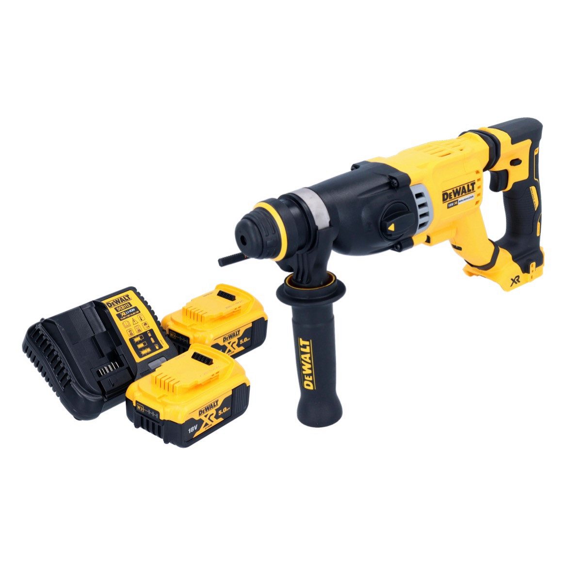 DeWalt Schlagbohrmaschine DCH 263 P2 Akku Kombihammer 18 V 3 J SDS Plus Brushless 2x Akku 5 0
