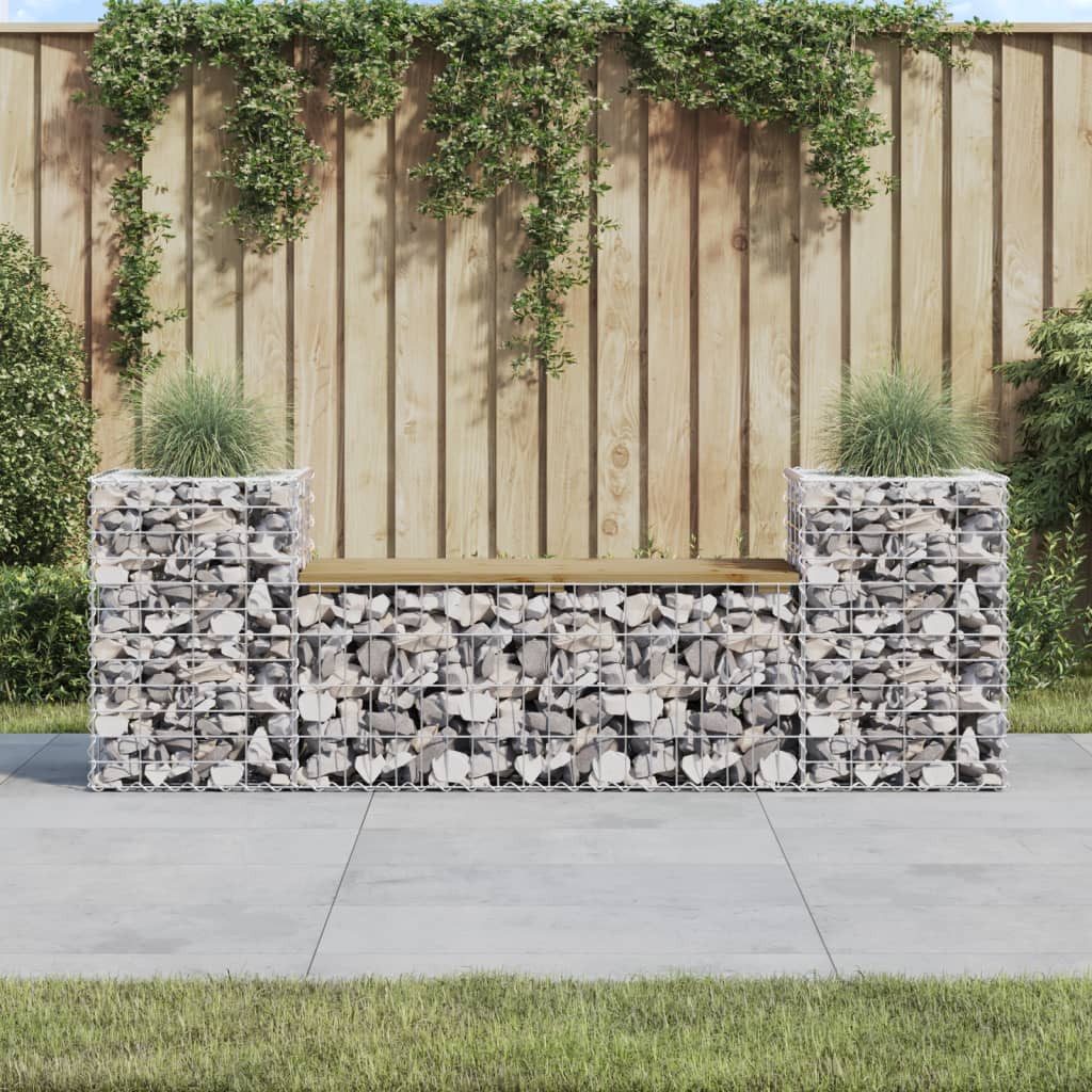 furnicato Gartenbank aus Gabionen 183x41x60,5 cm günstig online kaufen