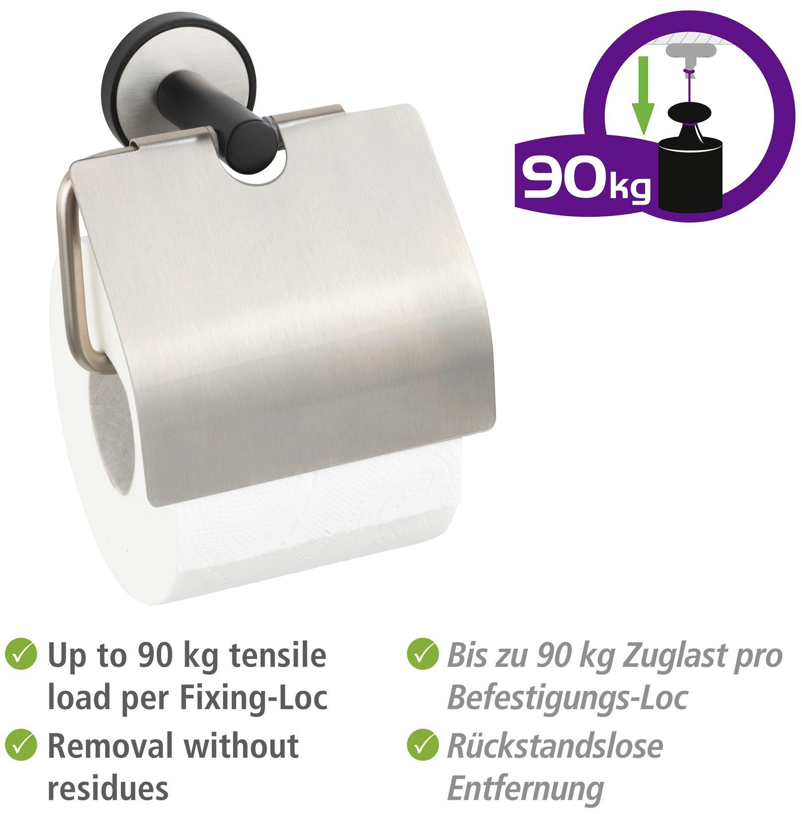 Befestigen UV-Loc® Toilettenpapierhalter ohne Bohren Udine, WENKO