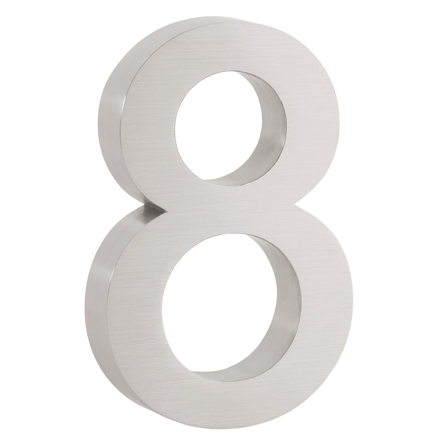 Zelsius Hausnummer Edelstahl Hausnummer „8“, 13 x 20 cm, silber