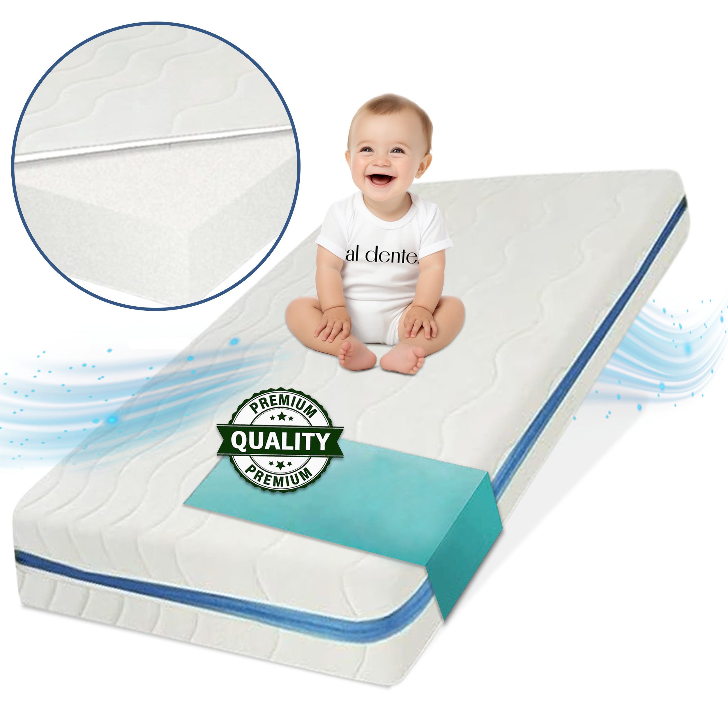 Kindermatratze Easy Active Kaltschaummatratze 90x200 cm mit Bezug, Best for Home, 10 cm hoch, (60x120 70x140 80x160 80x180 90x200 140x200 180x200 cm), Schaumstoffmatratze, Kindermatratze mit Reißverschluss