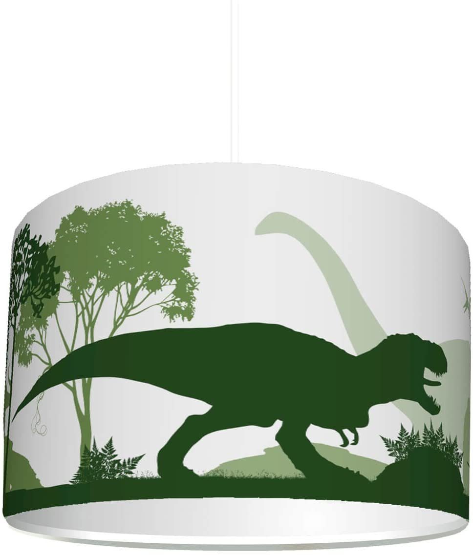 STIKKIPIX Lampenschirm KL56, Kinderzimmer Lampenschirm "Dinosaurier", kinderleicht eine Dino Lampe erstellen, als Steh- oder Hängeleuchte/Deckenlampe, perfekt für Dinosaurier-begeisterte Jungen