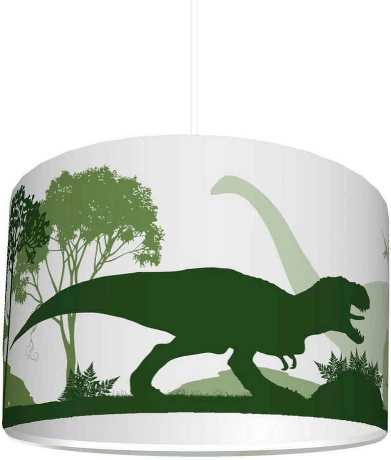 STIKKIPIX Lampenschirm KL56, Kinderzimmer Lampenschirm "Dinosaurier", kinderleicht eine Dino Lampe erstellen, als Steh- oder Hängeleuchte/Deckenlampe, perfekt für Dinosaurier-begeisterte Jungen