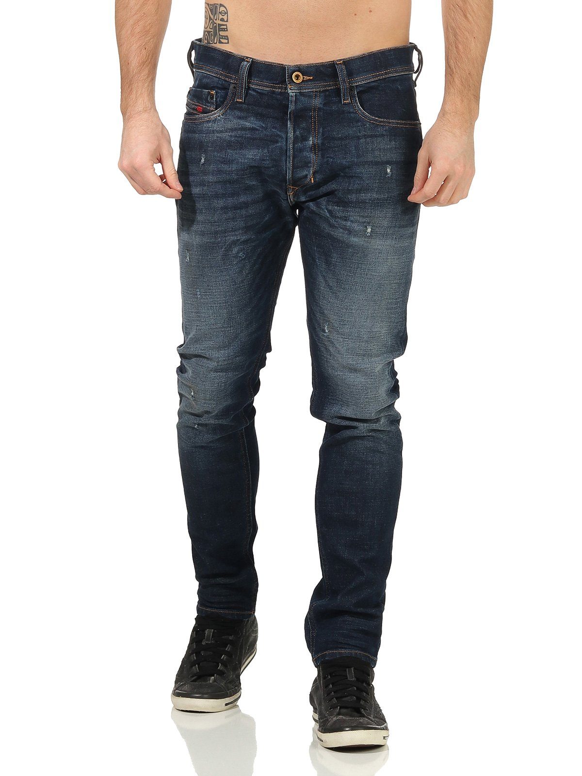 Diesel Stretch-Jeans Herren Used-Look, Blau, Größe Pocket W29 Stretch, Tepphar 087at 5 Dezenter Style, L32