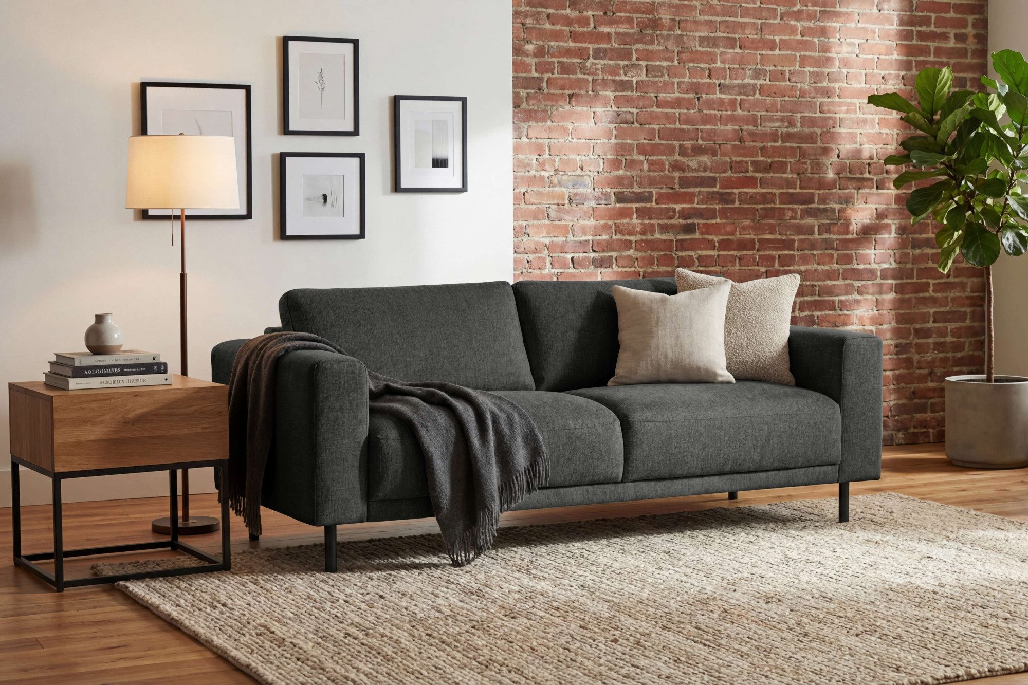 OTTO home 3-Sitzer Sveeva, B.214 cm, schwarze Metallfüße, langlebiger Webstoff, mit Wellenunterfederung, viele Farben