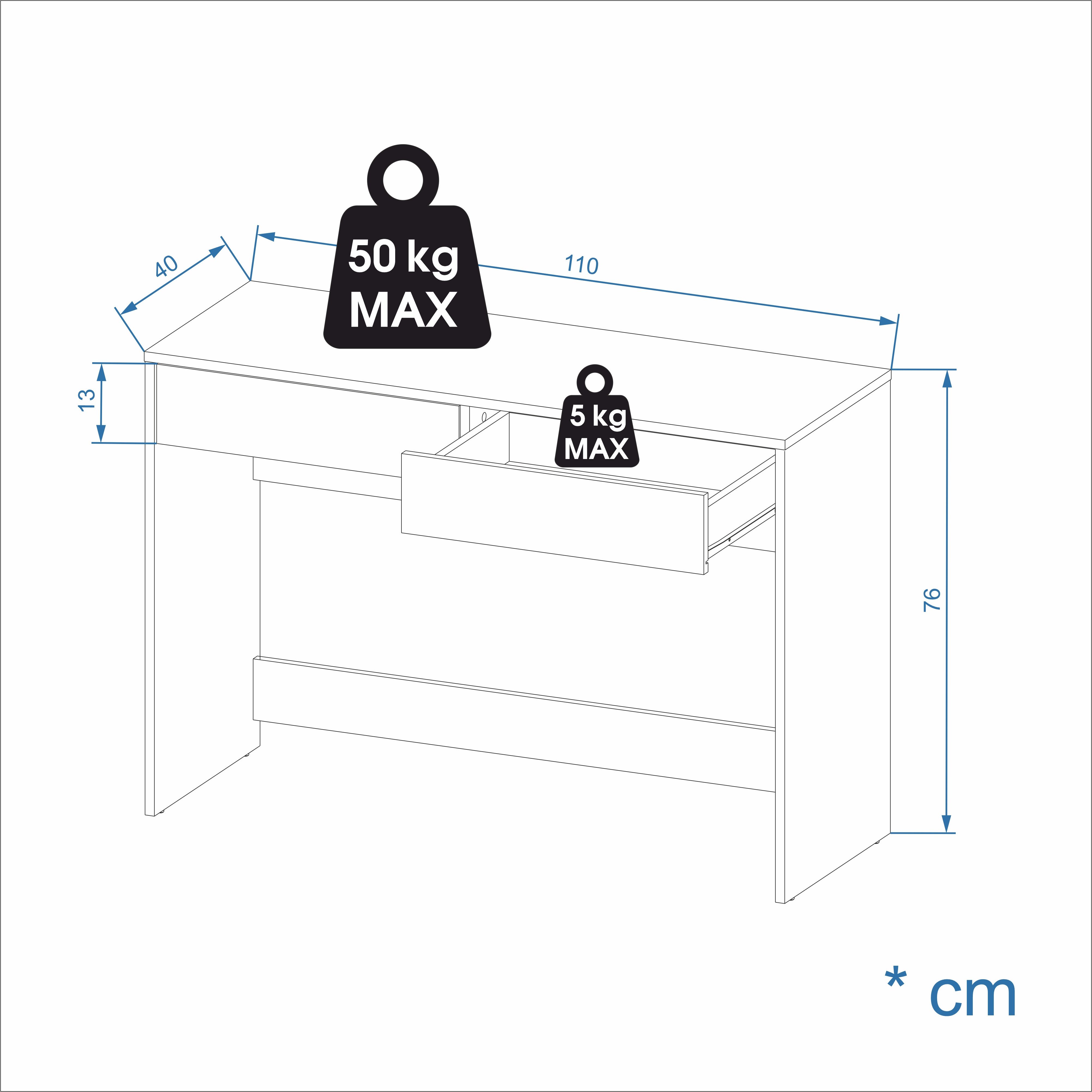 KOMTO Schreibtisch KOMTO Desk NOVA Serie – Schreibtisch mit 2 Schubladen, Stauraum – Bild 5 von 5