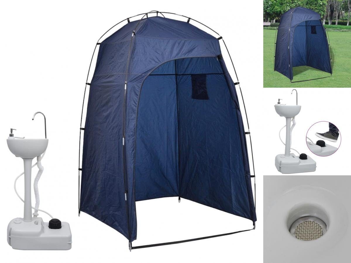 vidaXL Campingtoilette Tragbares Camping-Waschbecken mit Zelt 20 L Toilettenzelt blau
