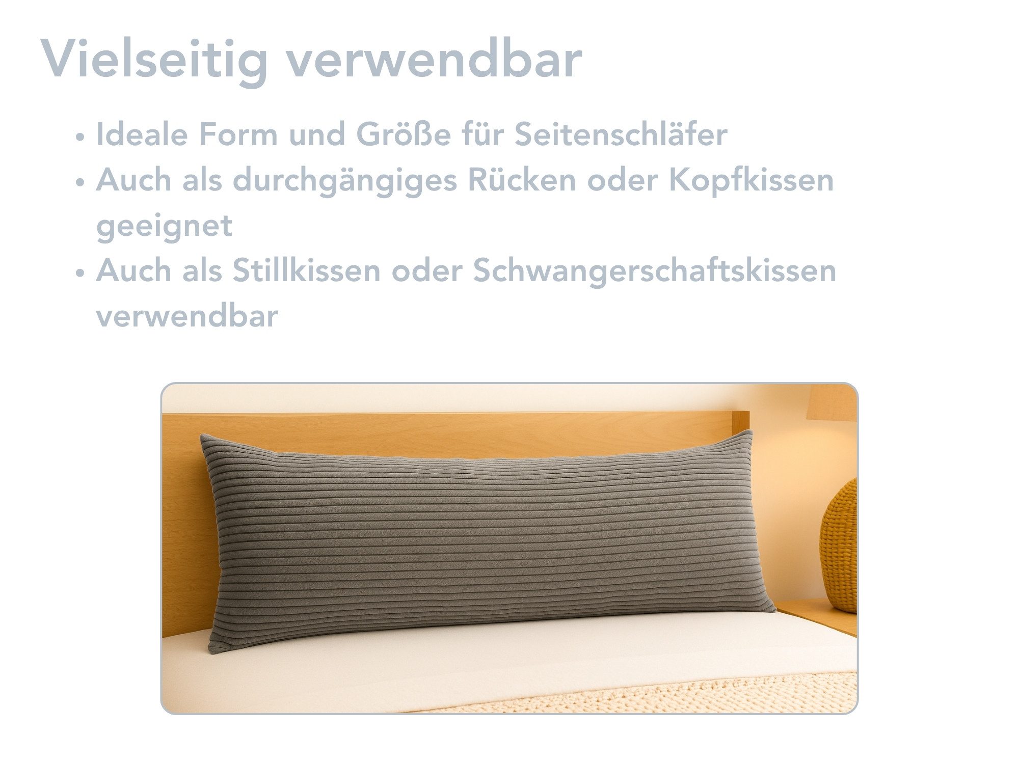 XDREAM Seitenschläferkissen Pure, Stillkissen, Schwangerschaftskissen, Lage günstig online kaufen