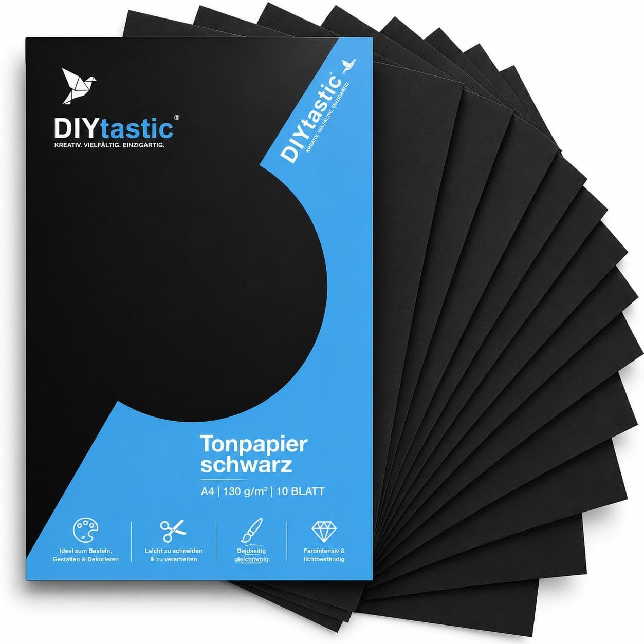 DIYtastic Bastelkartonpapier 100x Tonpapier DIN A4 220 g/m² – Bastelpapier & Tonkarton
