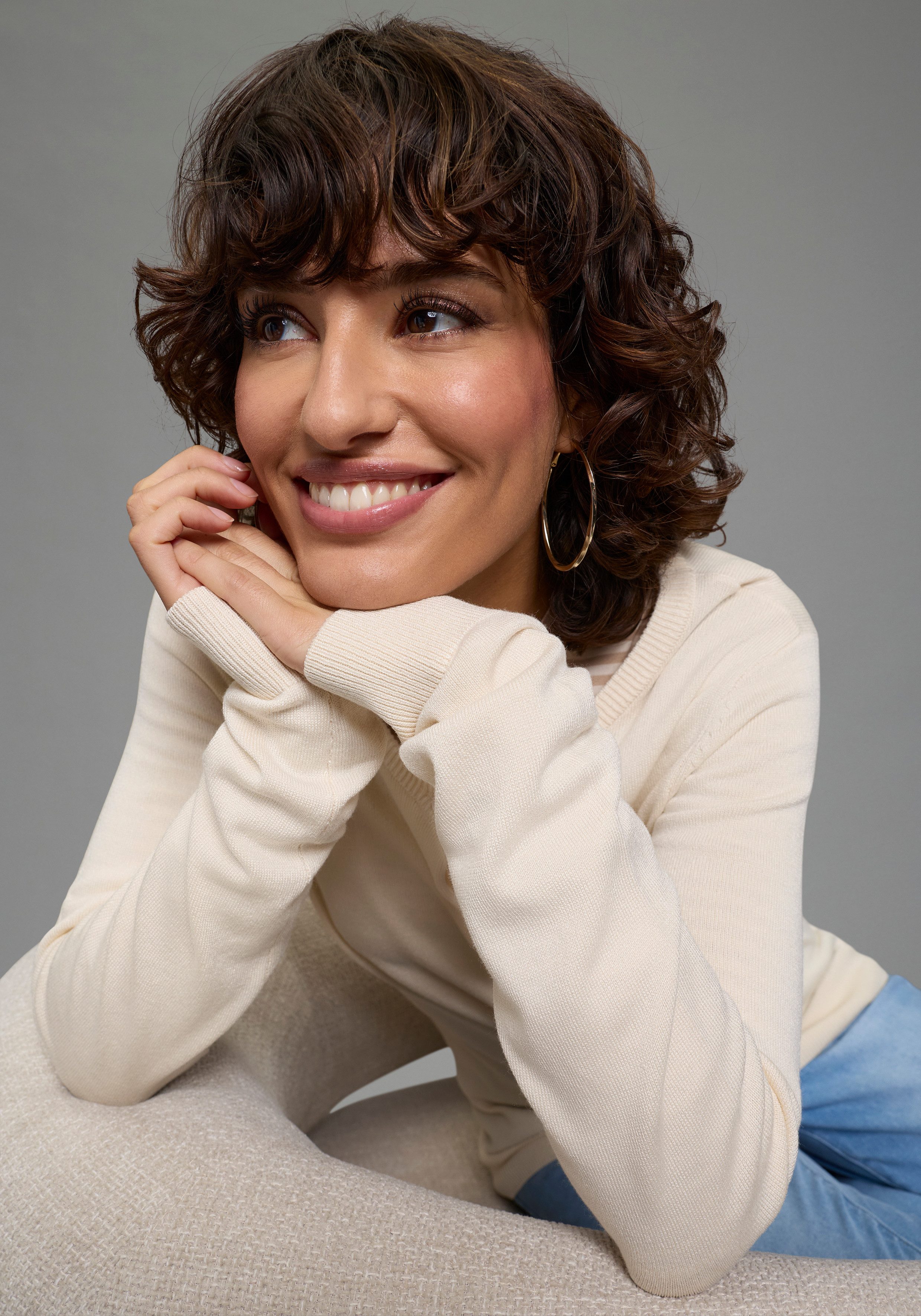 Laura Scott Strickjacke leichte Übergangsstrickjacke aus Feinstrick