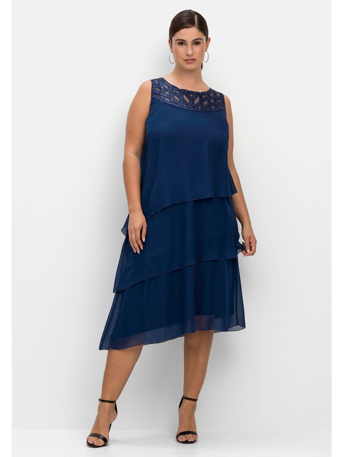 Sheego Cocktailkleid Große Größen im Layerlook, mit Pailletten