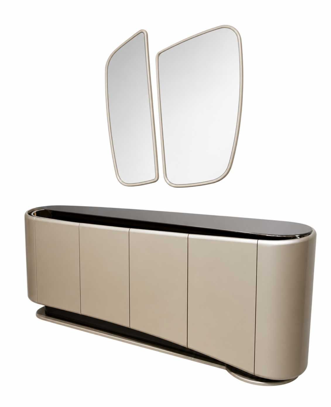 JVmoebel Sideboard Moderner Komplettes Sideboard mit Spiegel Esszimmer Luxusmöbel (2 St), Made in Europa