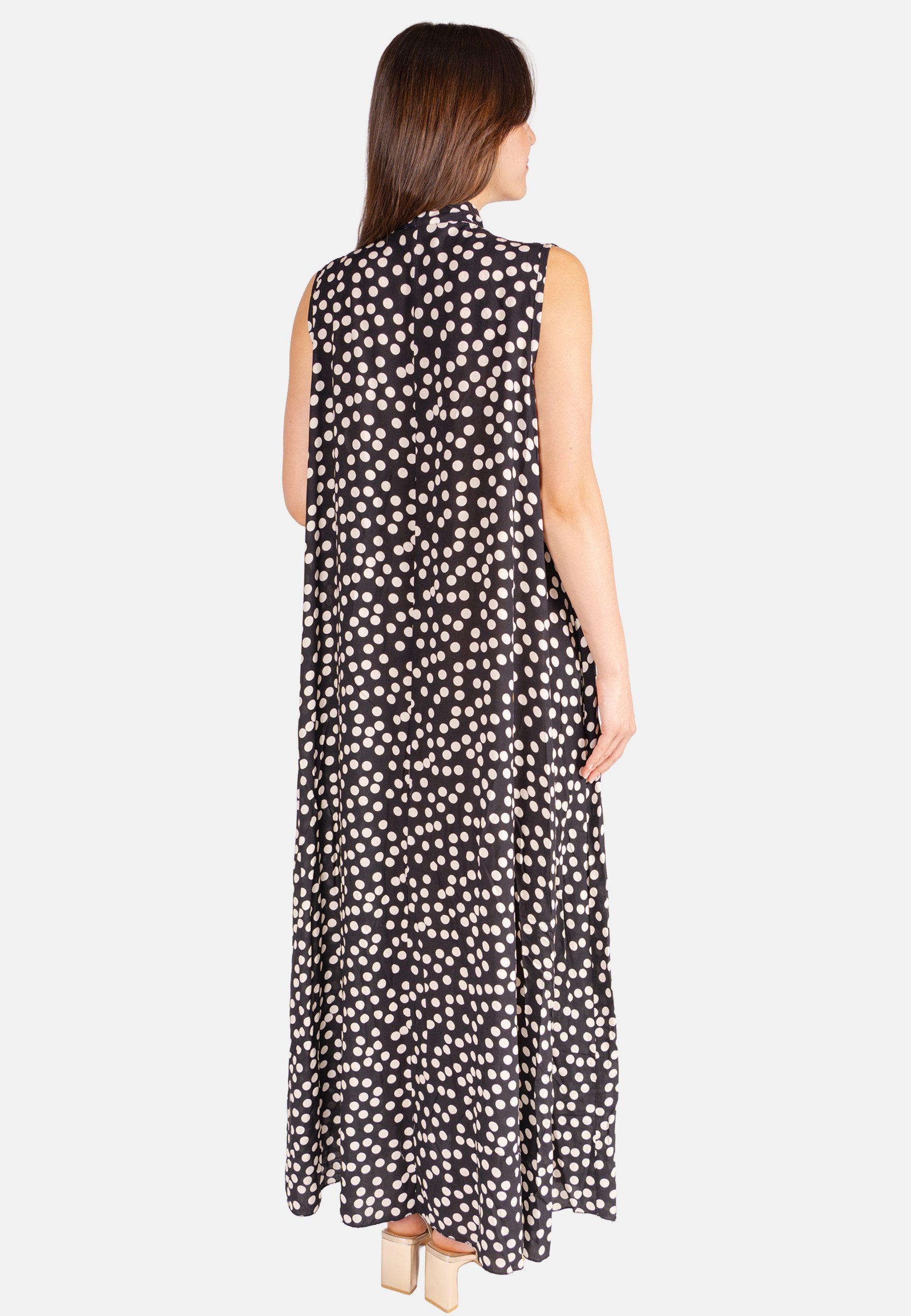 Seasons of April Maxikleid GRACE GEPUNKTET Punktekleid Grace ärmellos Damen Viskose Maxi Kleid Gepunktet Lang