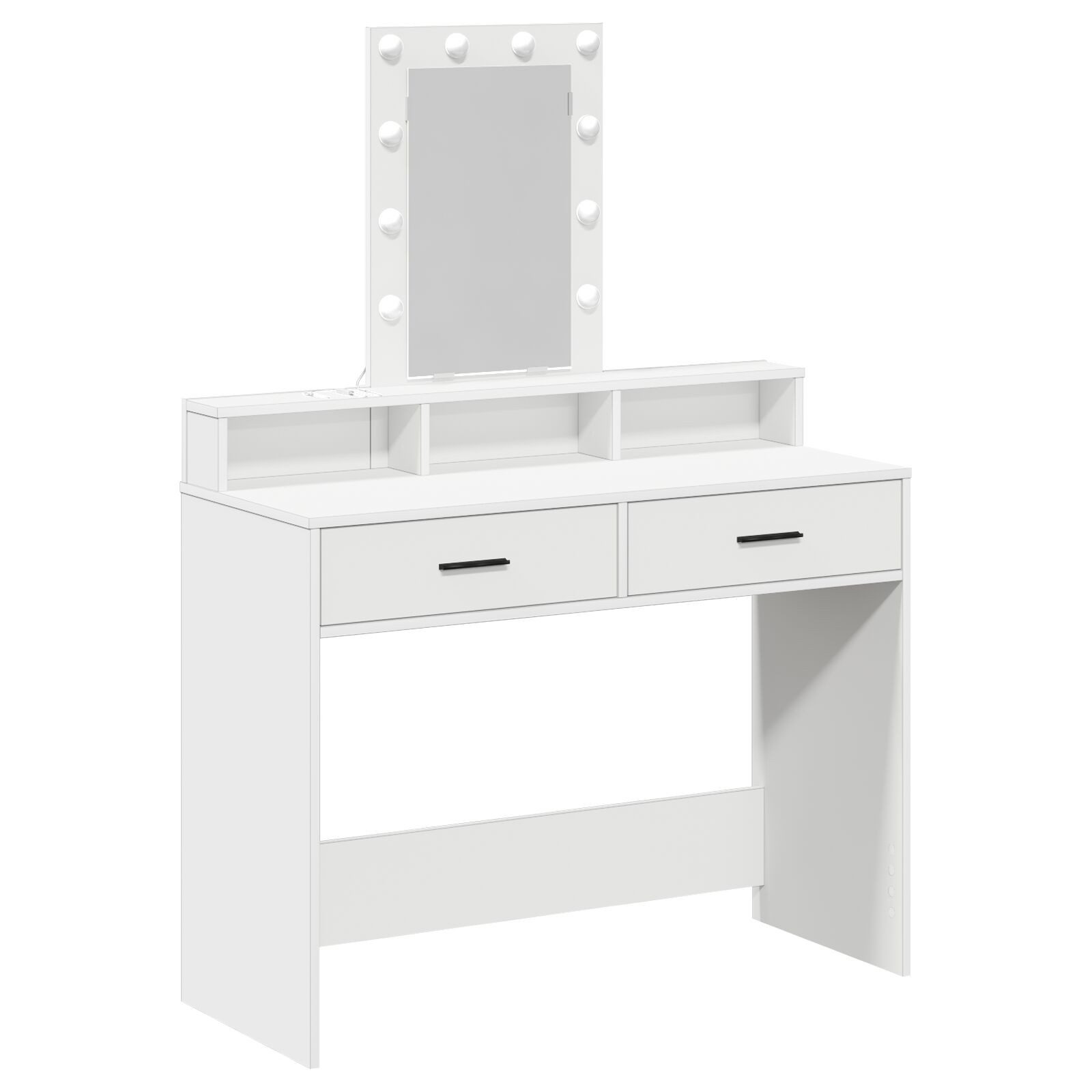 Schminktisch Schminktisch Frisiertisch Kosmetiktisch Beauty Weiß MDF 100 x 41 x 140