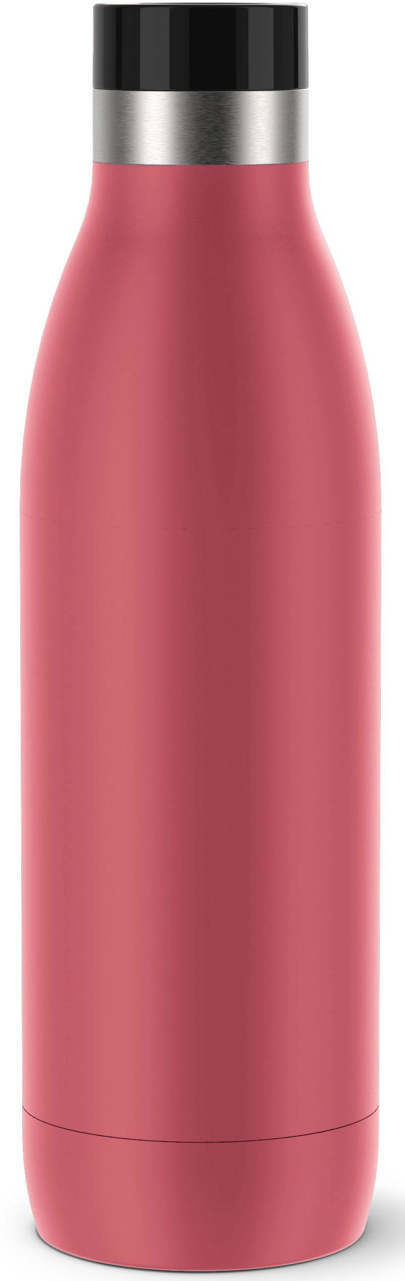 Emsa Isolierflasche Bludrop, Quick-Press Verschluss, 360° Trinkgenuss, 12 h warm, 24 h kühl, 0,7 L Koralle