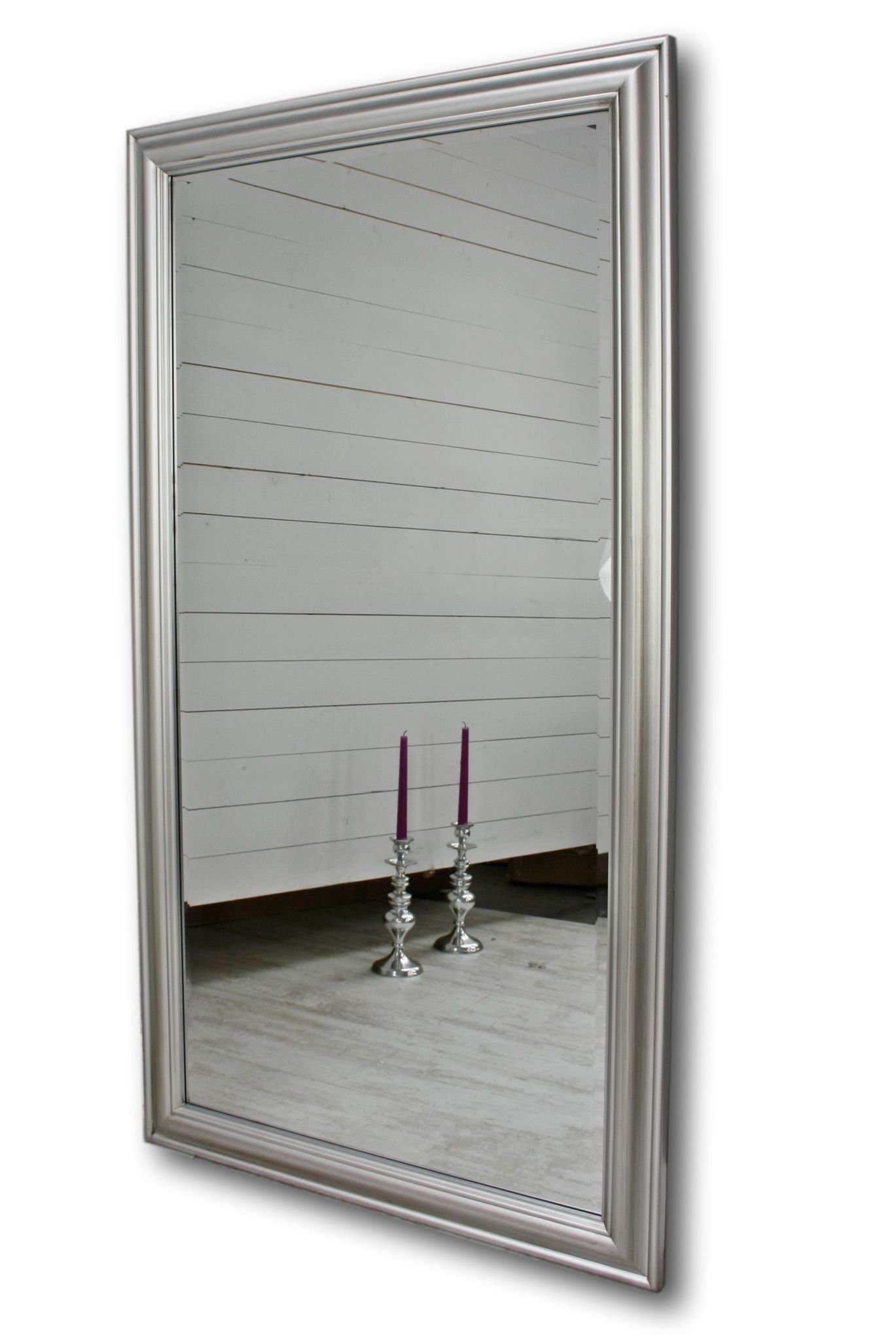 Badspiegel klassisches Spiegel: Spiegel 132x72x7 Badezimmerspiegel Wandspiegel schlicht Design elbmöbel 132x72x5cm, silber