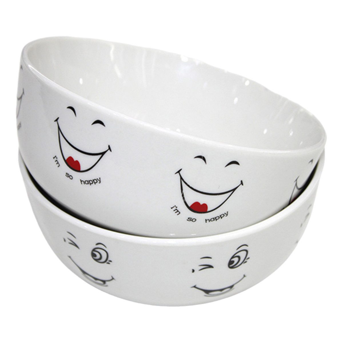 OSMA Werm Müslischale 6er Müslischalen Keramik mit Smiley-Gesicht Dessertschale Snackschale, keramik, (6-tlg)