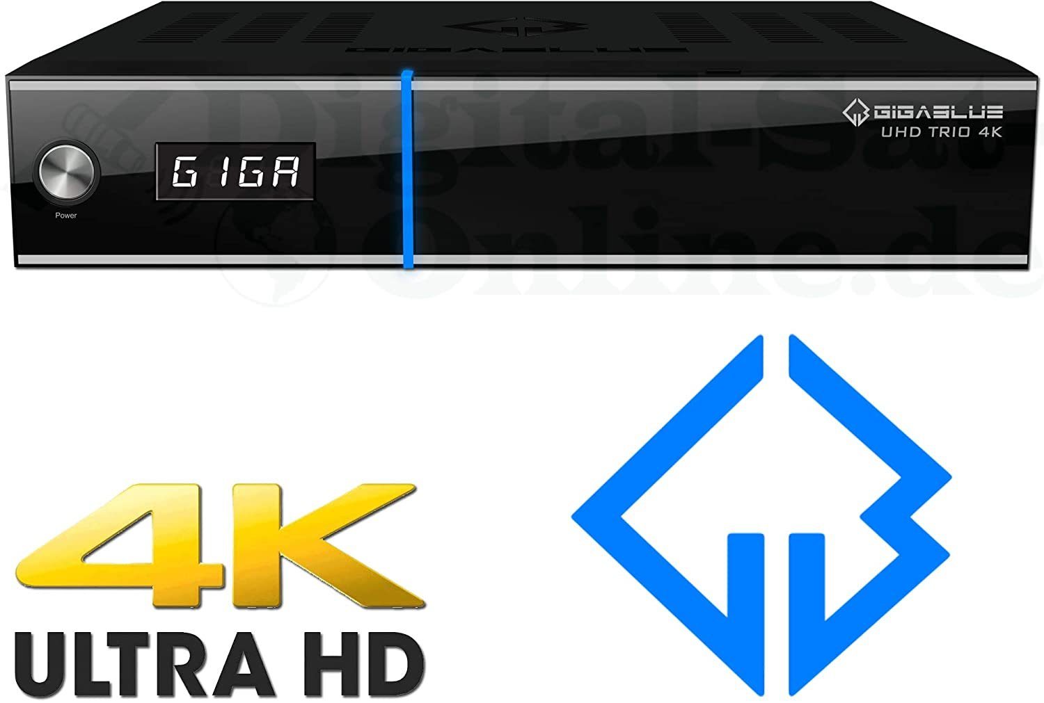 SAT-Receiver Gigablue UHD + DVB-T2/C inklusive 600 Combo Mbits 4K Trio GigaBlue DVB-S2X
