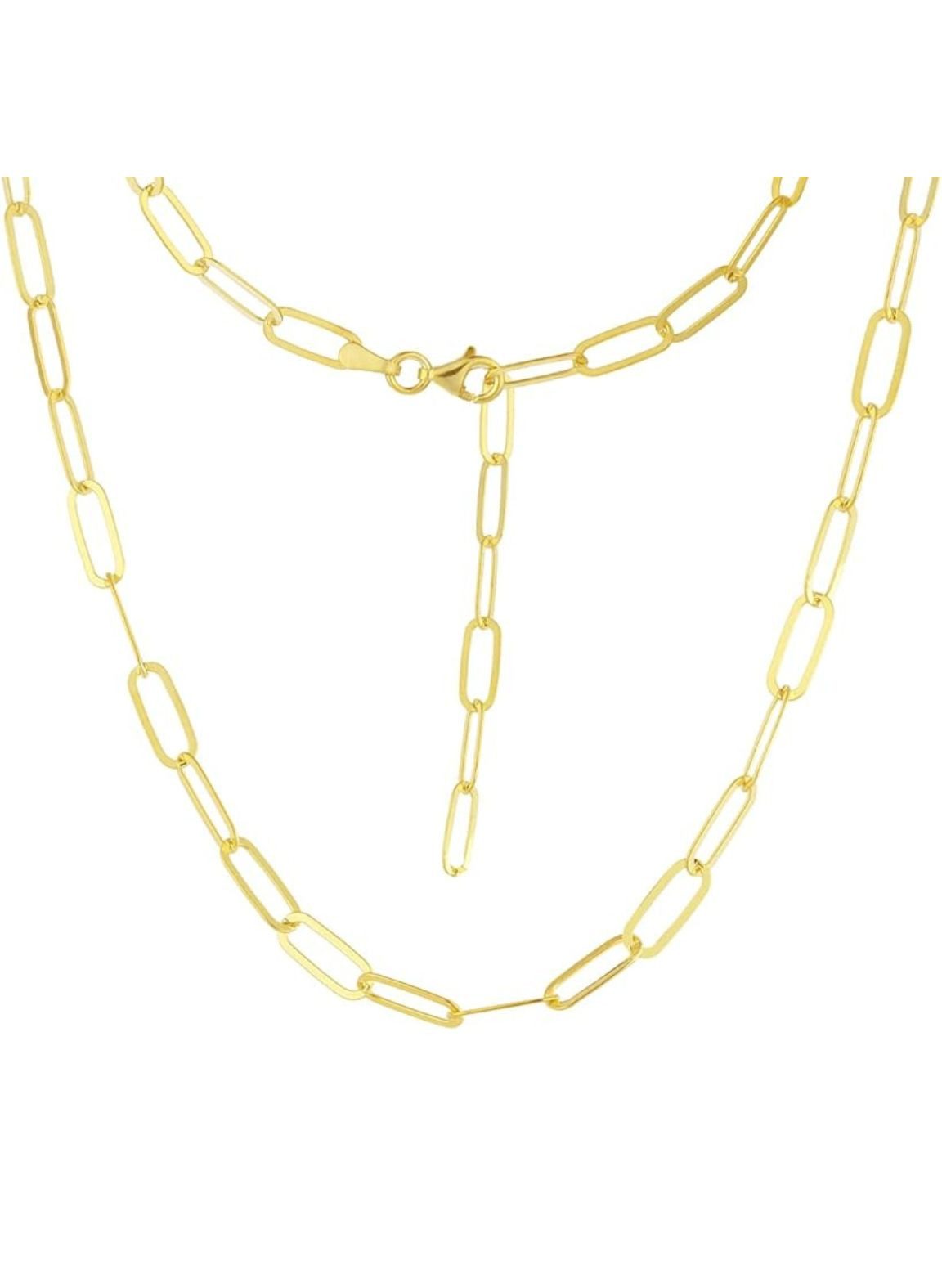 Einzelstück Charm-Kette Paperclip Halskette 925 Sterling Silber