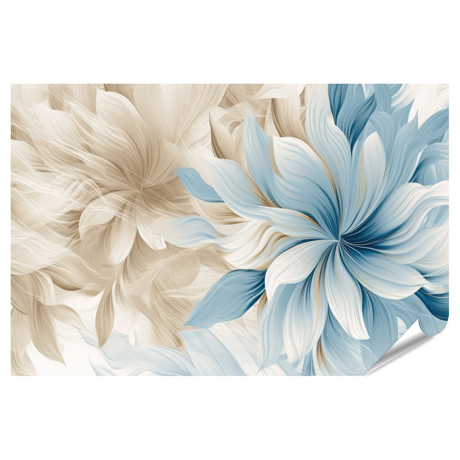 islandburner Poster Schön Abstrakt Beige Blau Off White Bleistiftzeichnung Flora Bilder